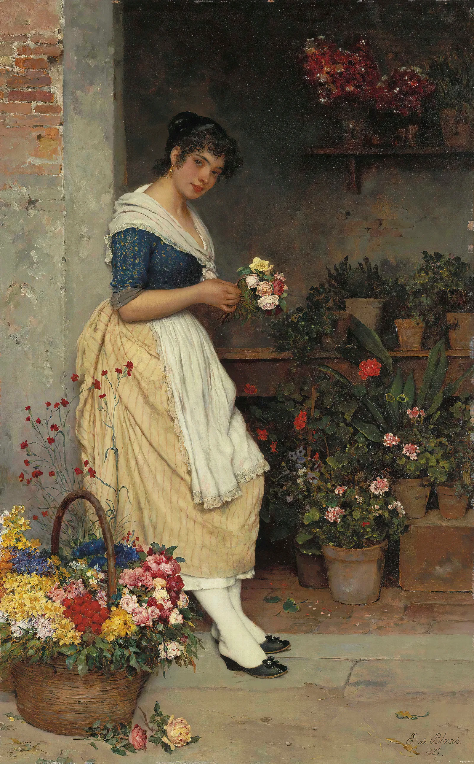The Fairest Rose Wall Art by Eugen von Blaas - Canvas Print