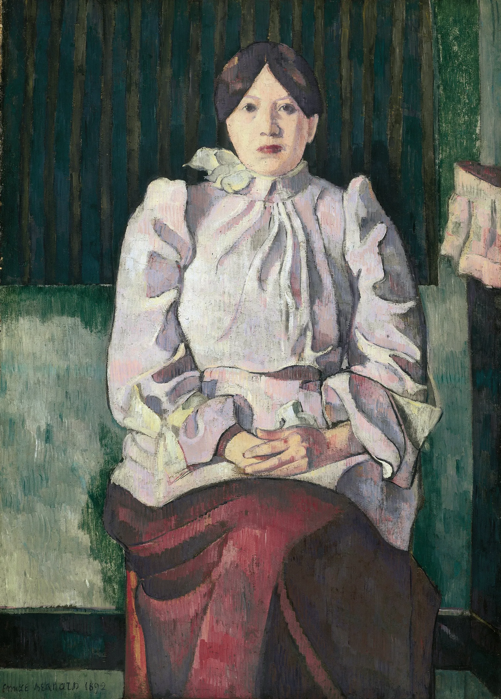Portrait Of Marie Lemasson Wall Art by Emile Bernard - Canvas Print