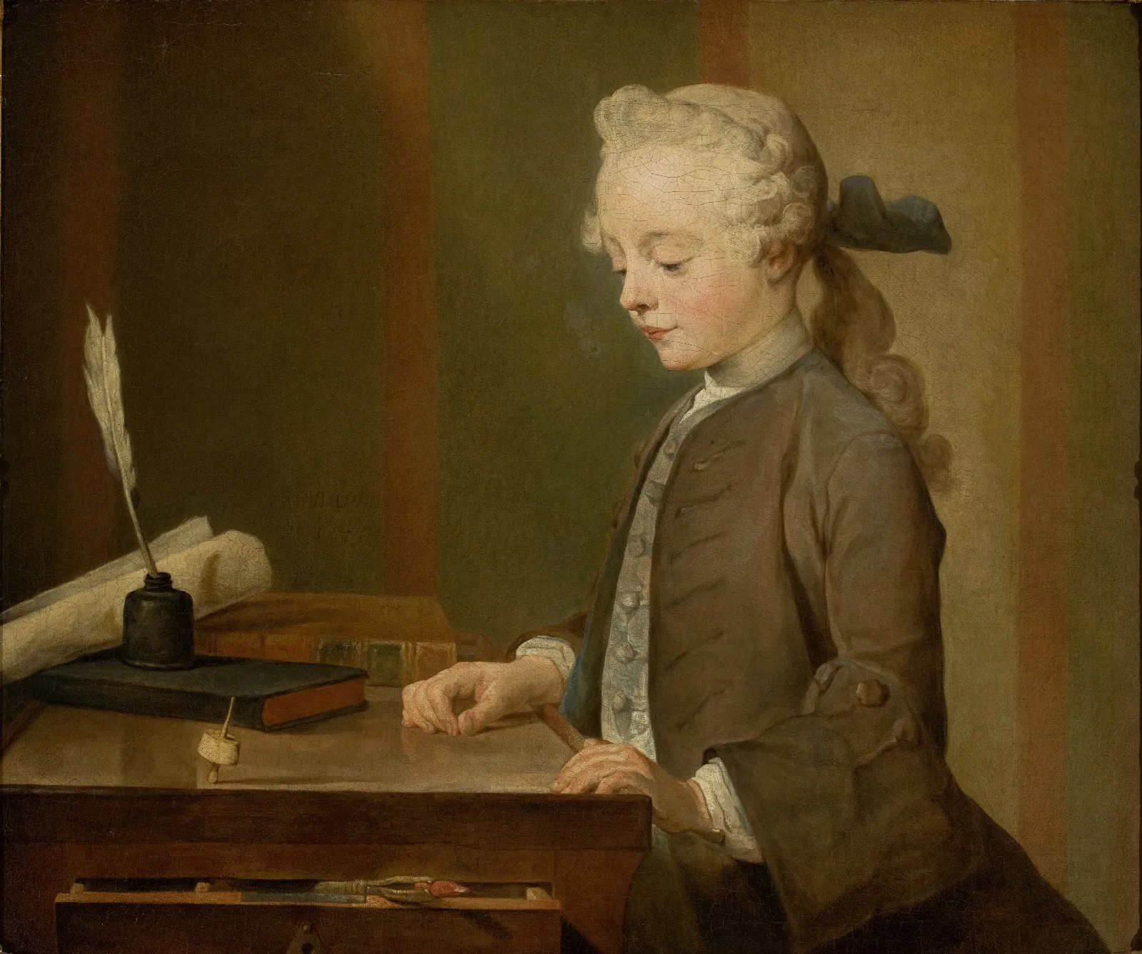 Portrait Of Auguste Gabriel Godefroy Wall Art by Jean Siméon Chardin - Canvas Print