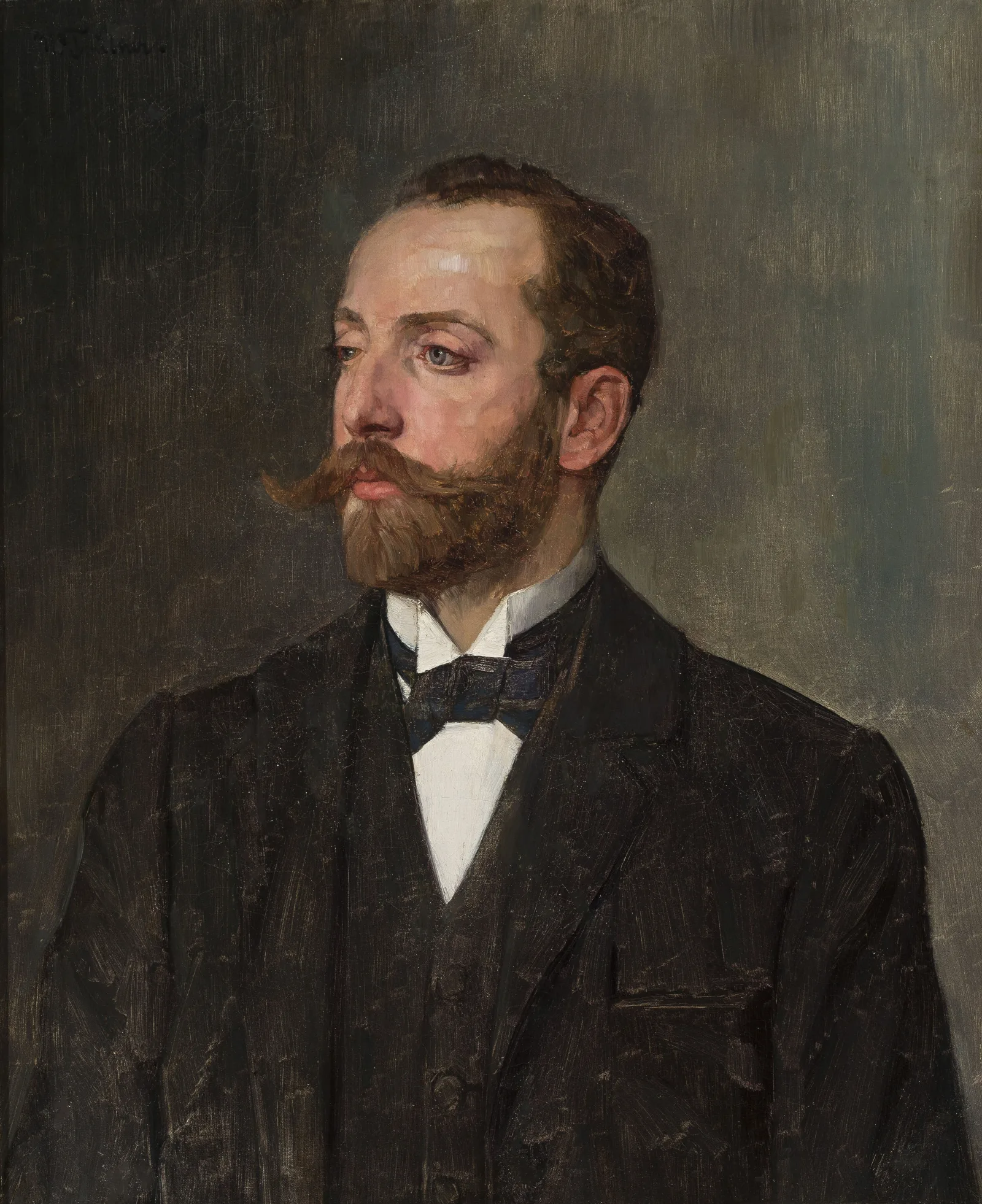Portrait Of A Man 301 Wall Art by Wilhelm Trübner - Canvas Print