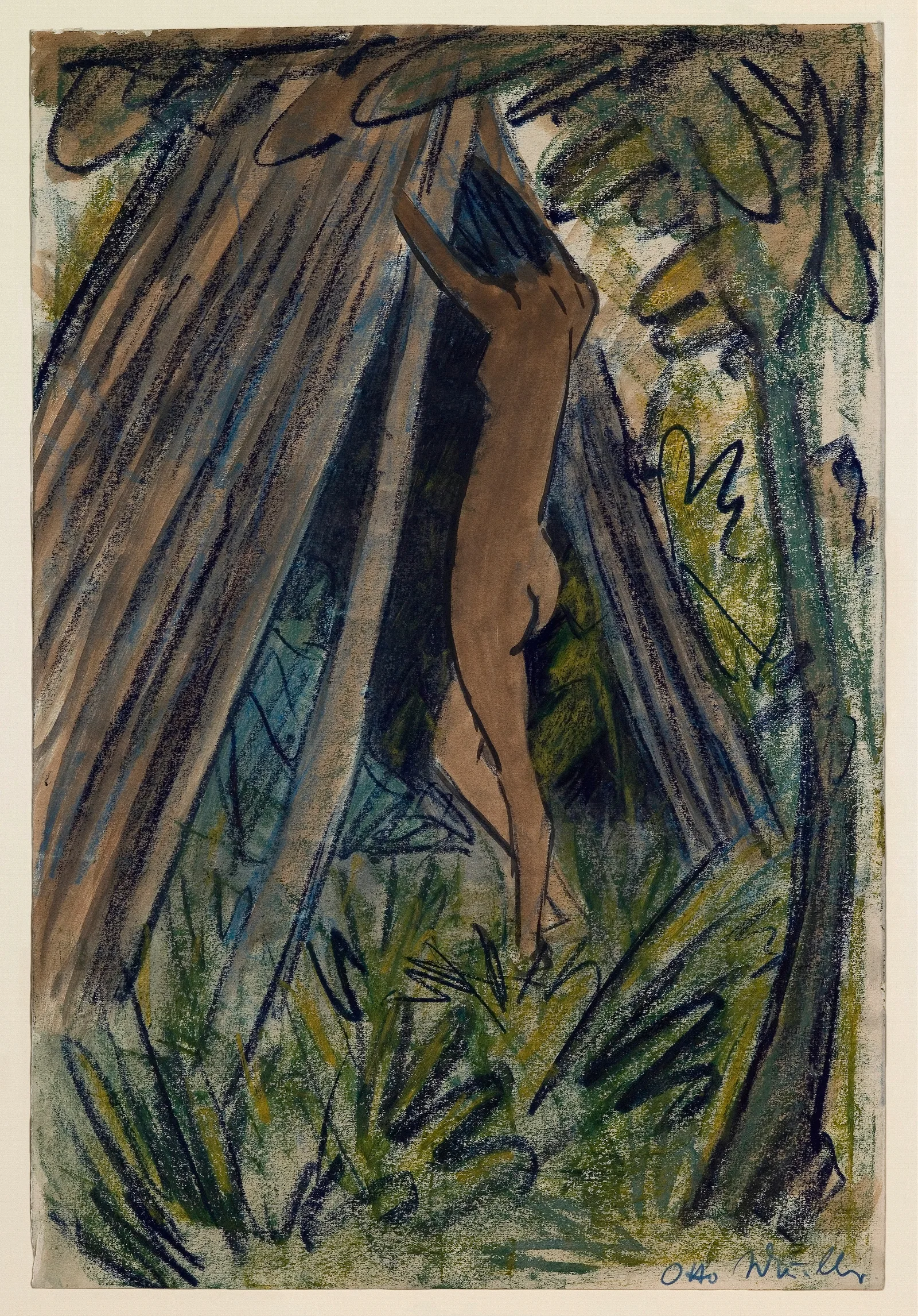 Nude Before A Tent Wall Art by Otto Mueller - Canvas Print