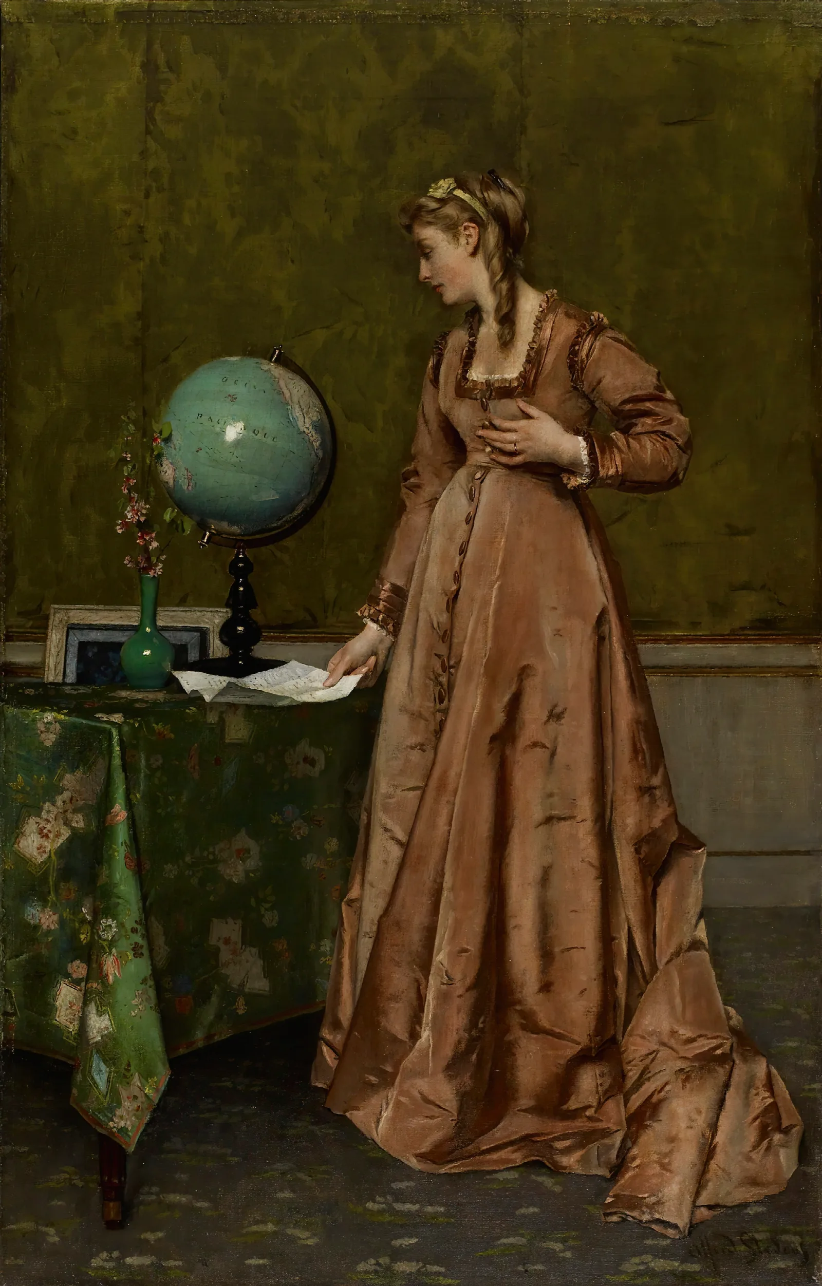 News From Afar 3 Wall Art by Alfred Stevens - Canvas Print