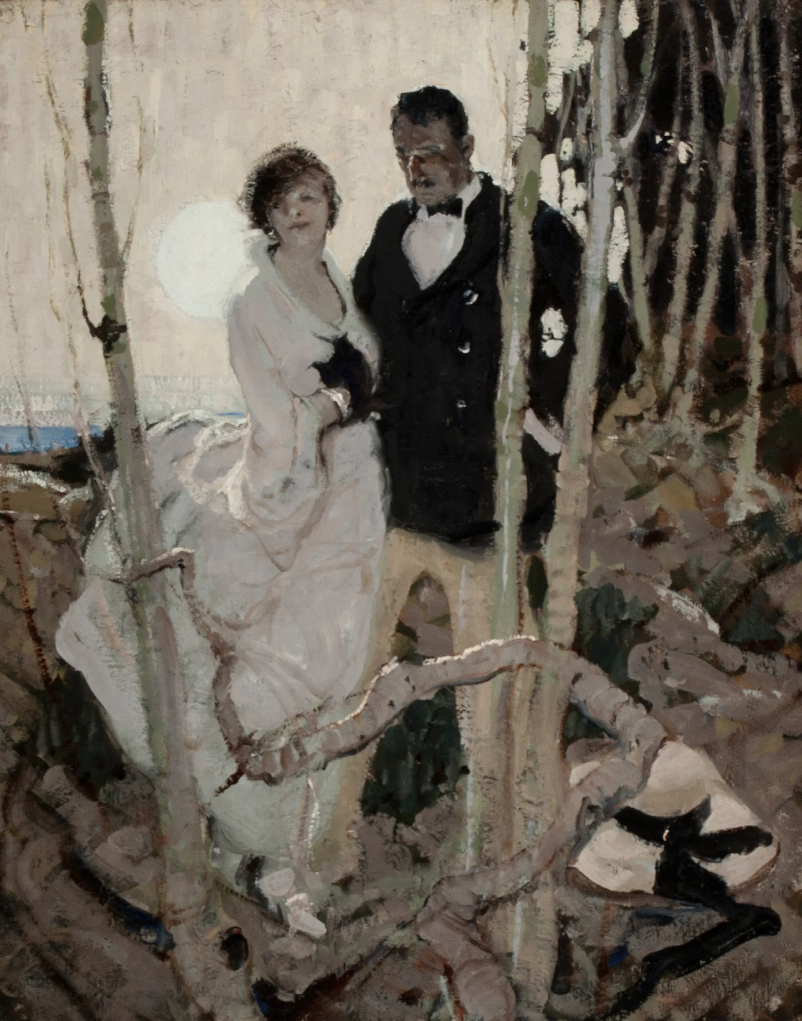 Moonlit Couple Wall Art by Dean Cornwell - Canvas Print