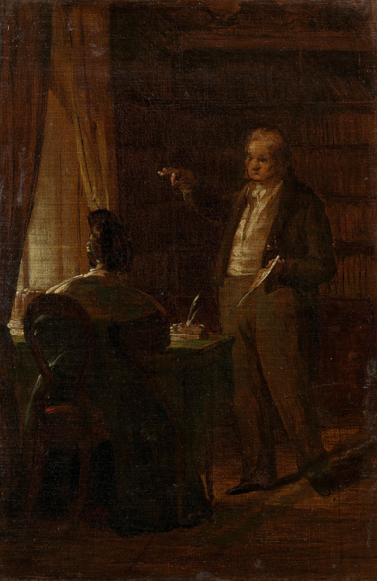 Prof Dr Ignaz Rudolf Bischoff Von Altenstern Seiner Gattin Johanna Diktierend Wall Art by Friedrich von Amerling - Canvas Print