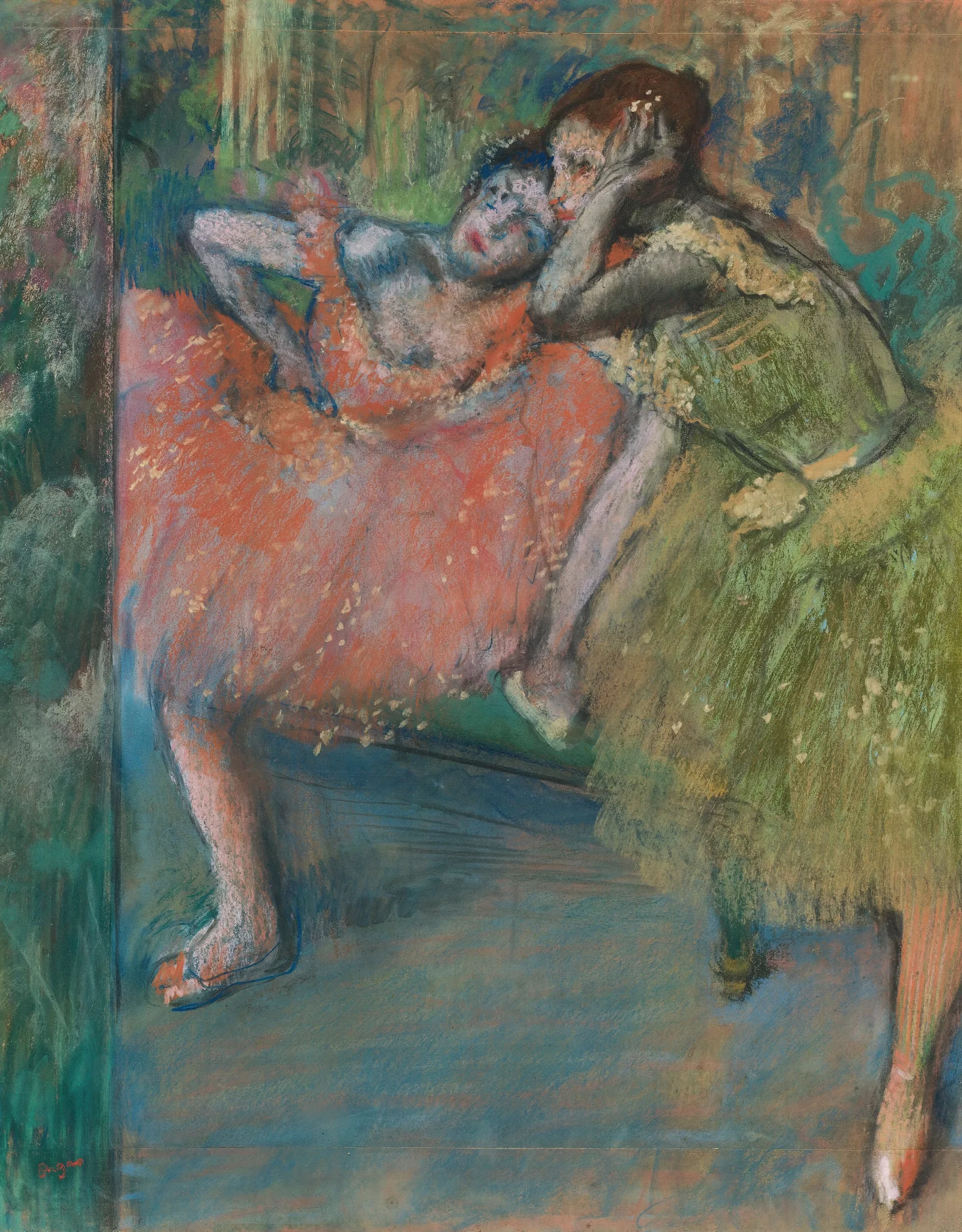 Danseuses Au Foyer Wall Art by Edgar Degas - Canvas Print