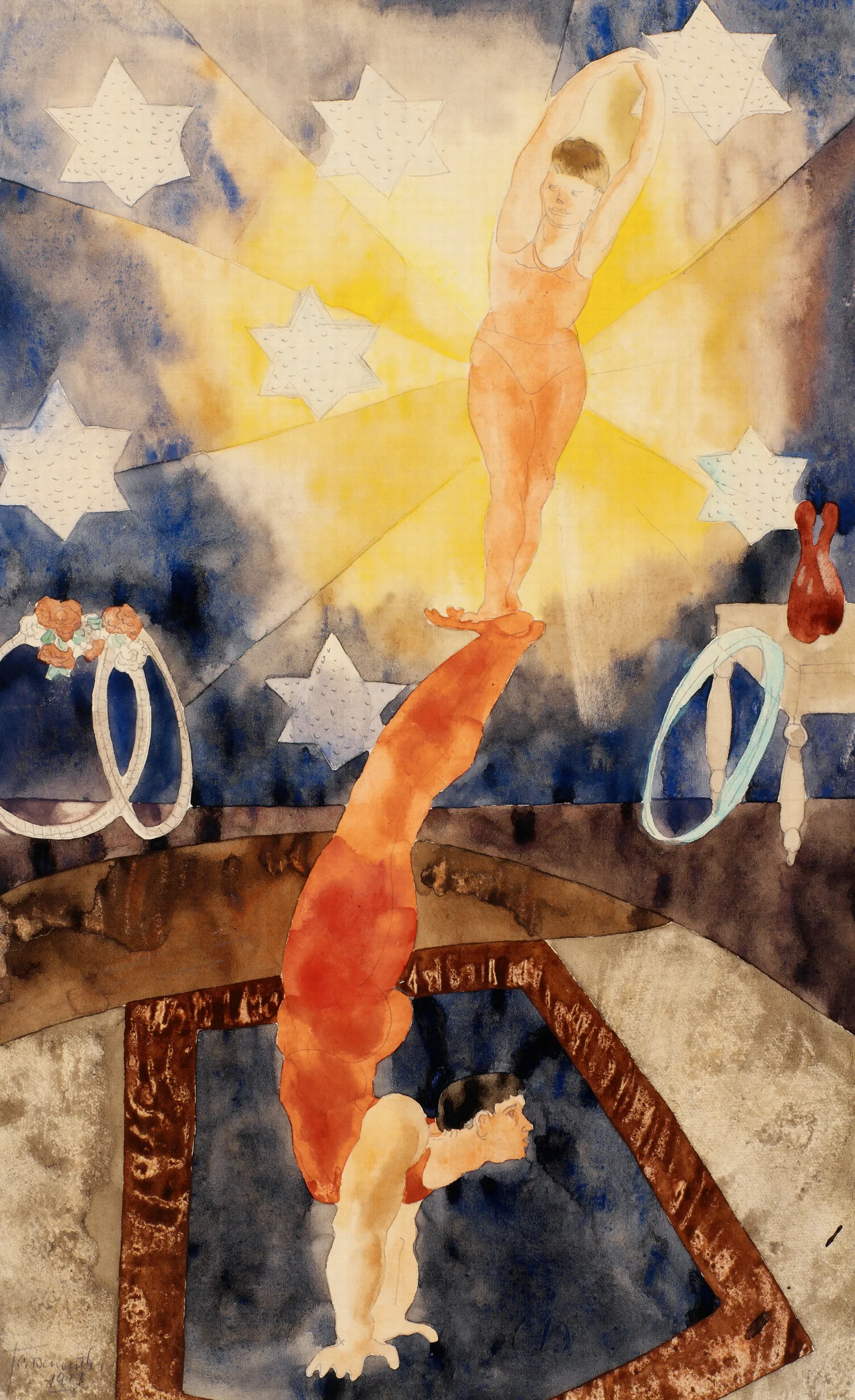 Two Acrobats In Red Tights Wall Art by Charles Demuth - Canvas Print