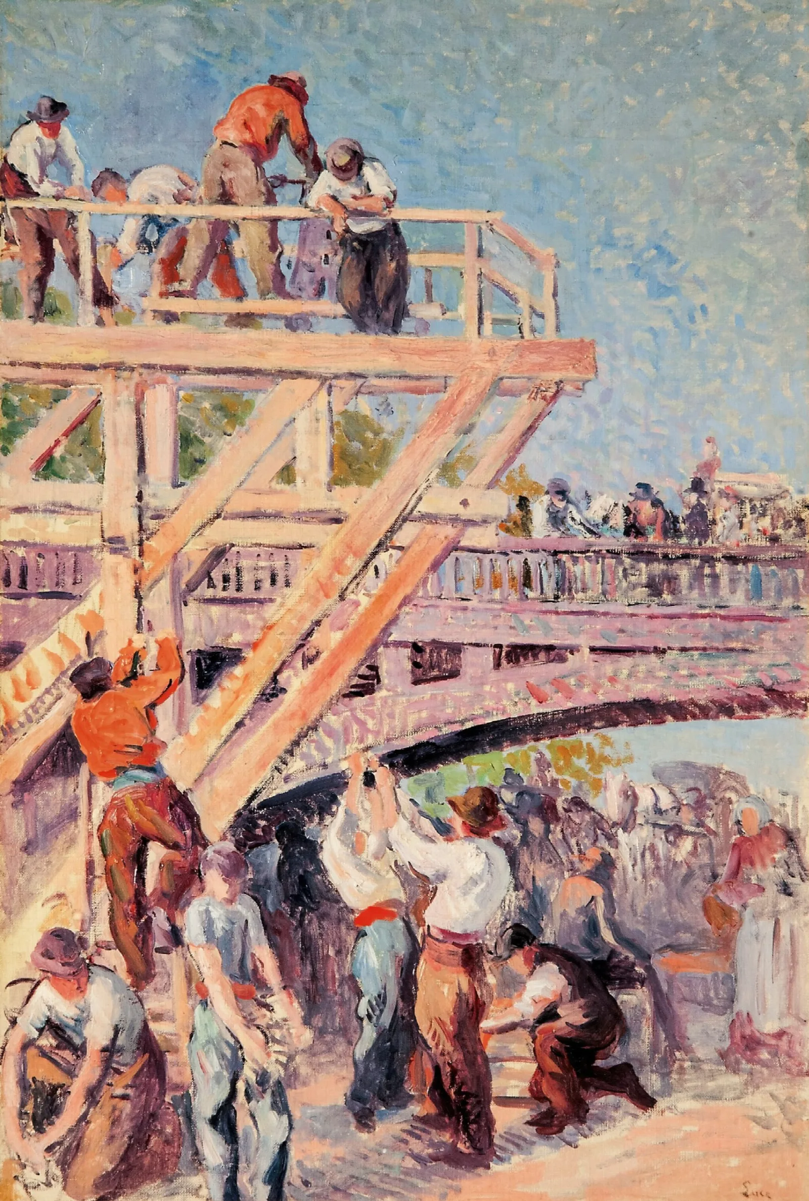 Les Travailleurs Wall Art by Maximilien Luce - Canvas Print