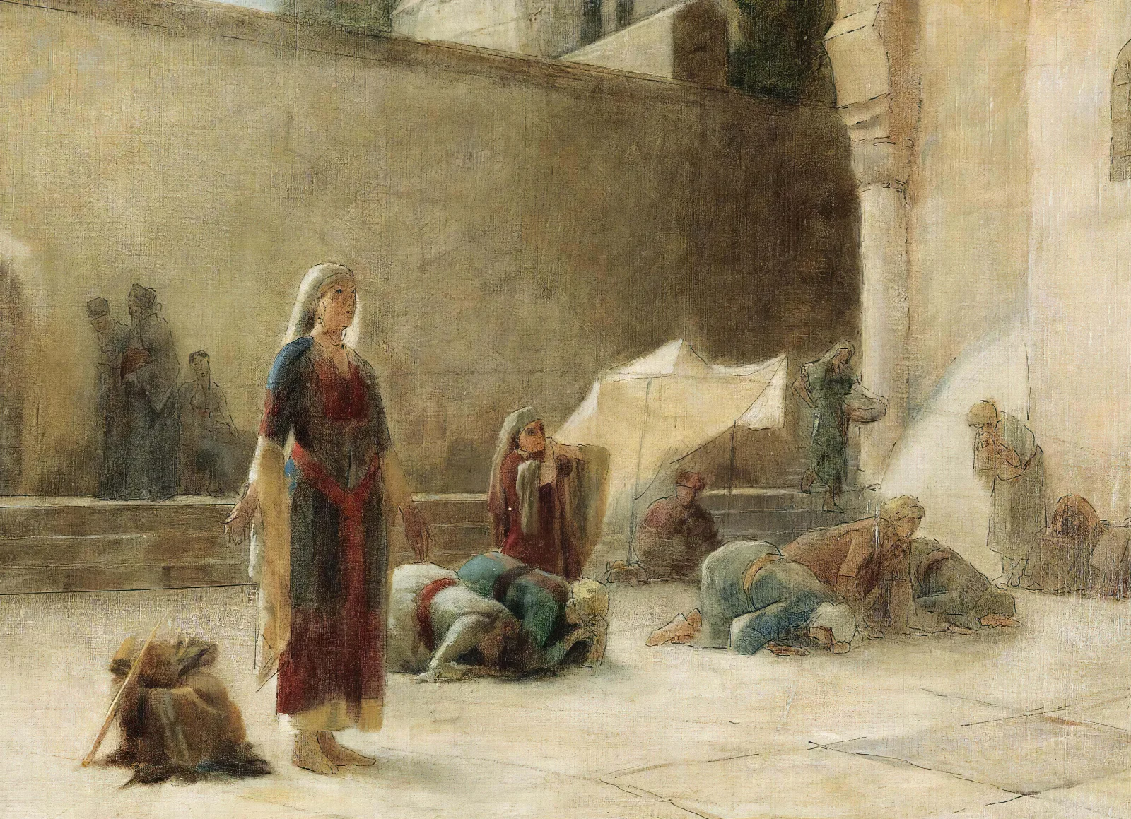 Le Parvis Du Saint Sepulcre A Jerusalem Wall Art by Theodoros Ralli - Canvas Print