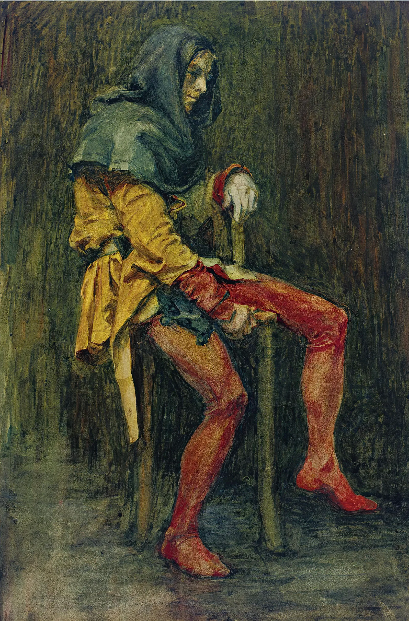 Touchstone The Jester Wall Art by John William Waterhouse - Canvas Print