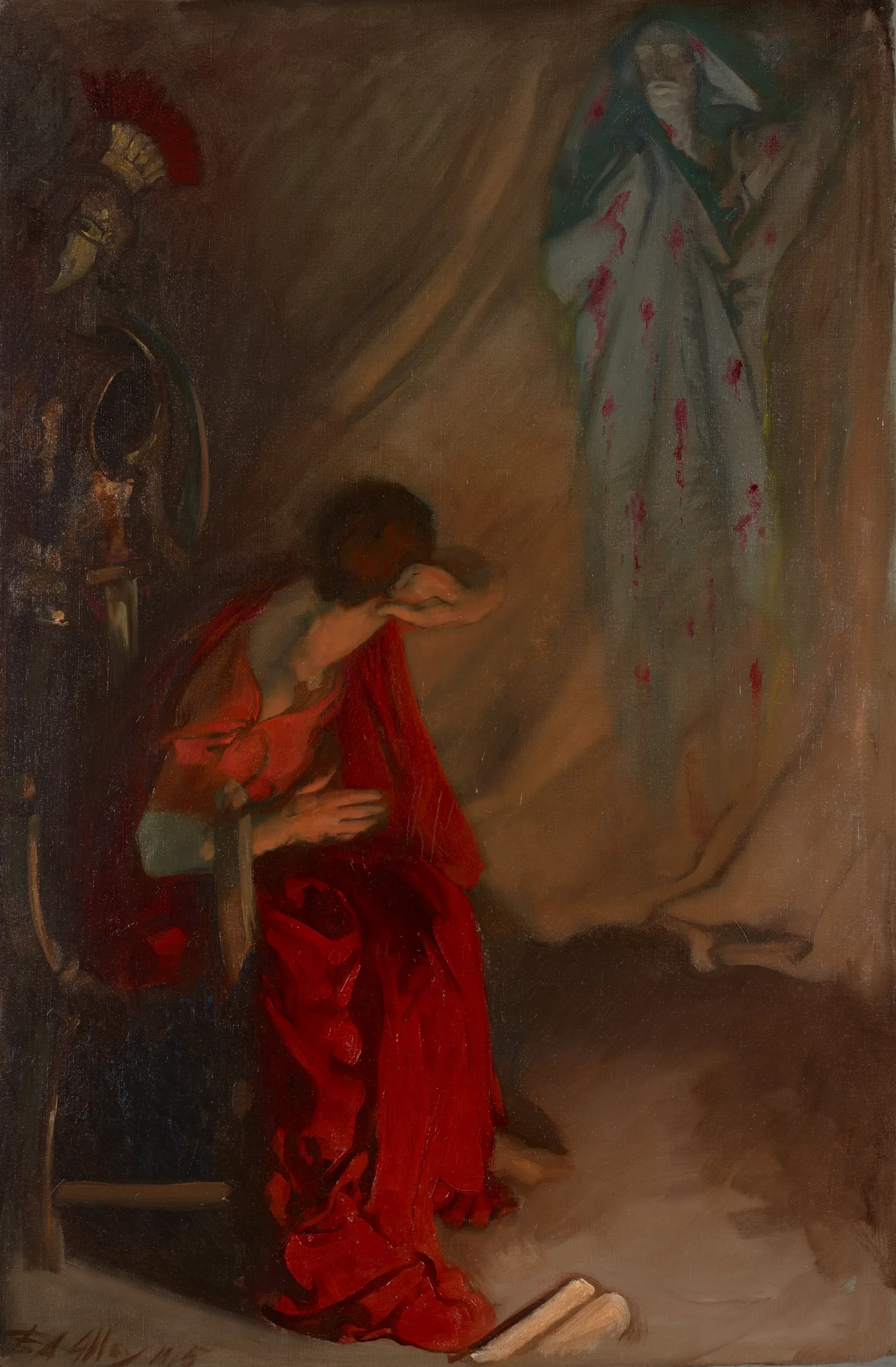 Within The Tent Of Brutus Enter The Ghost Of Caesar Julius Caesar Act Iv Scene Iii Wall Art by Edwin Austin Abbey - Canvas Print