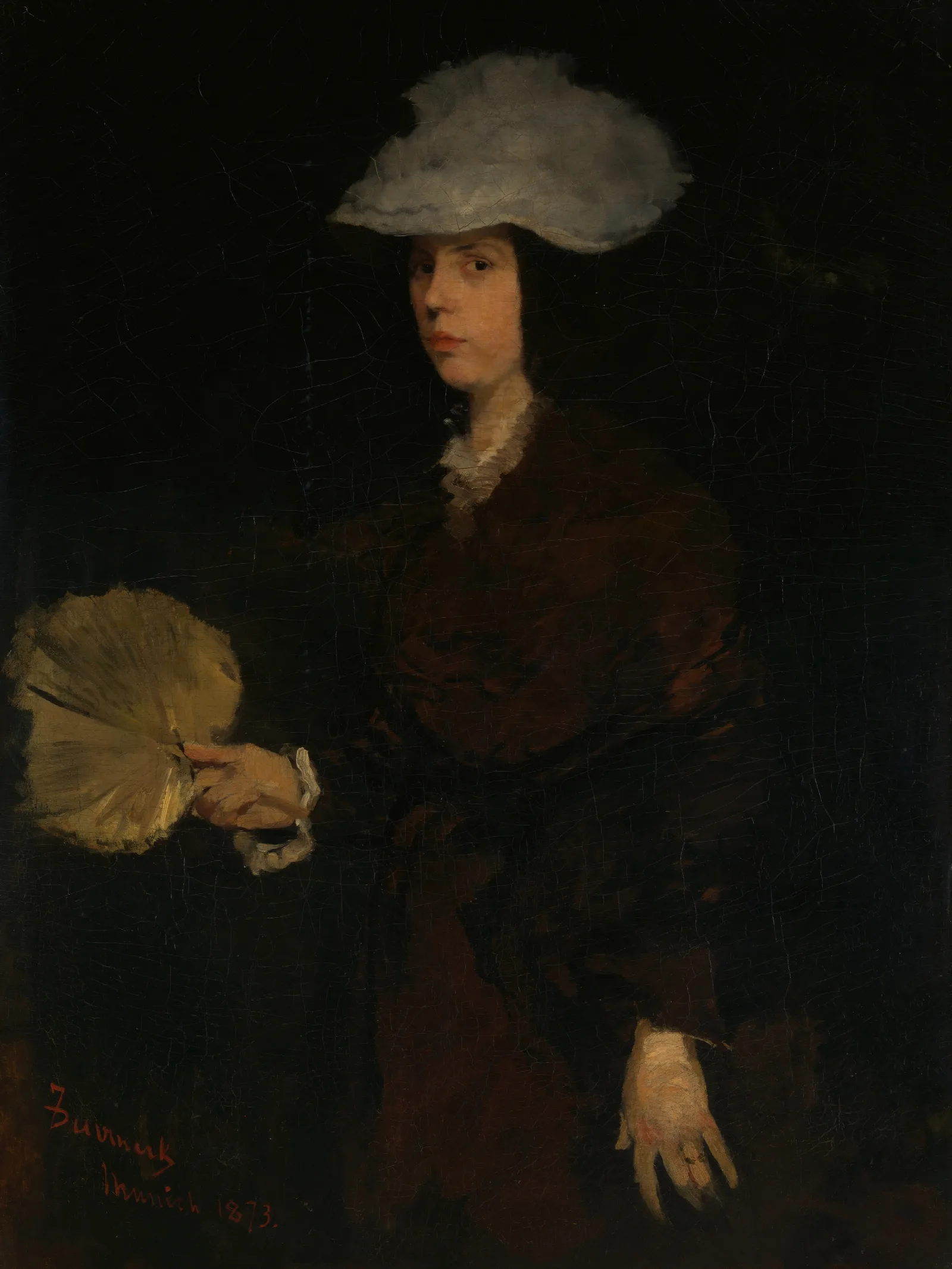 Lady With Fan 2 Wall Art by Frank Duveneck - Canvas Print