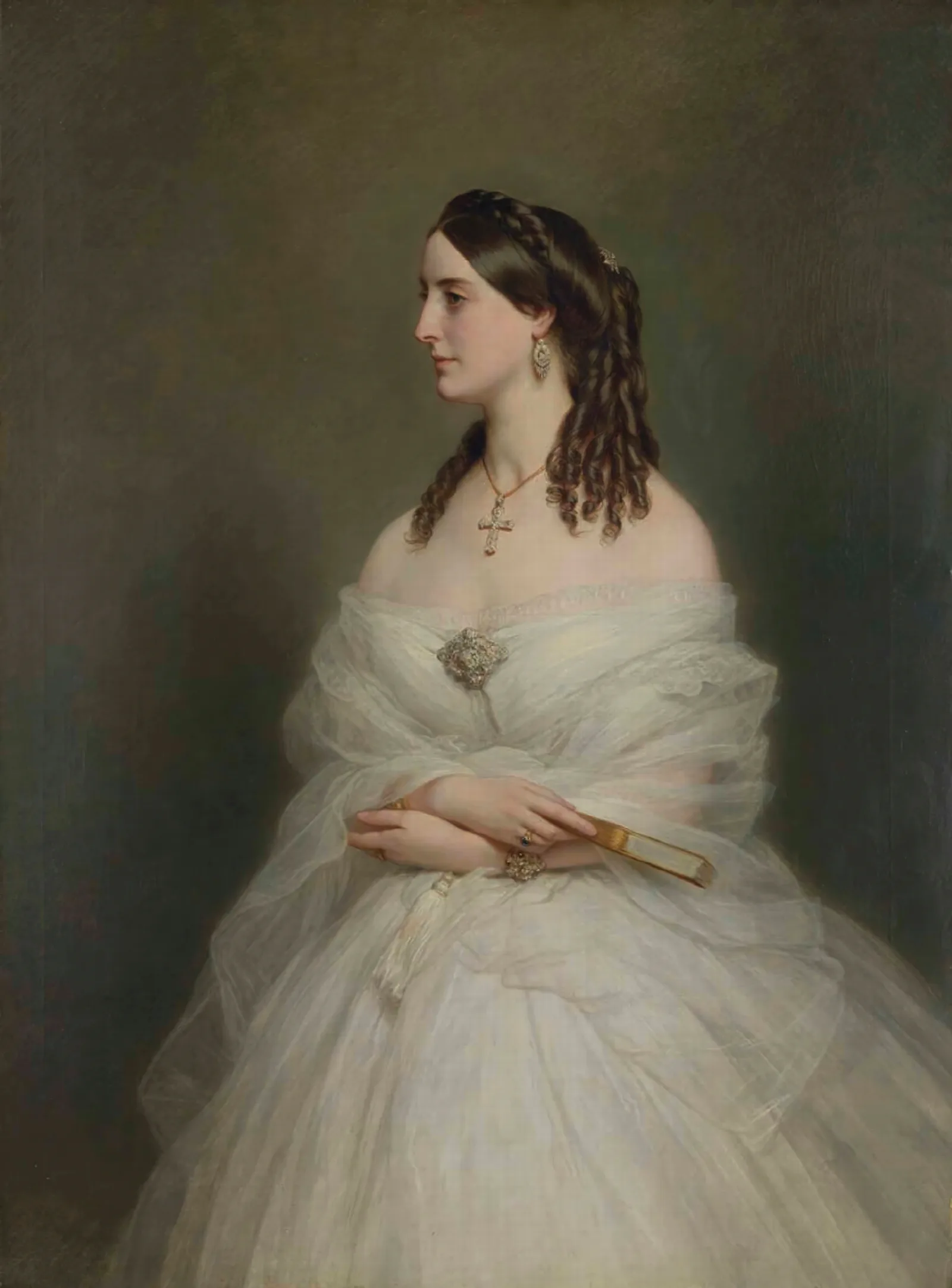 Portrait Of Mrs Vanderbyl Wall Art by Franz Xaver Winterhalter - Canvas Print