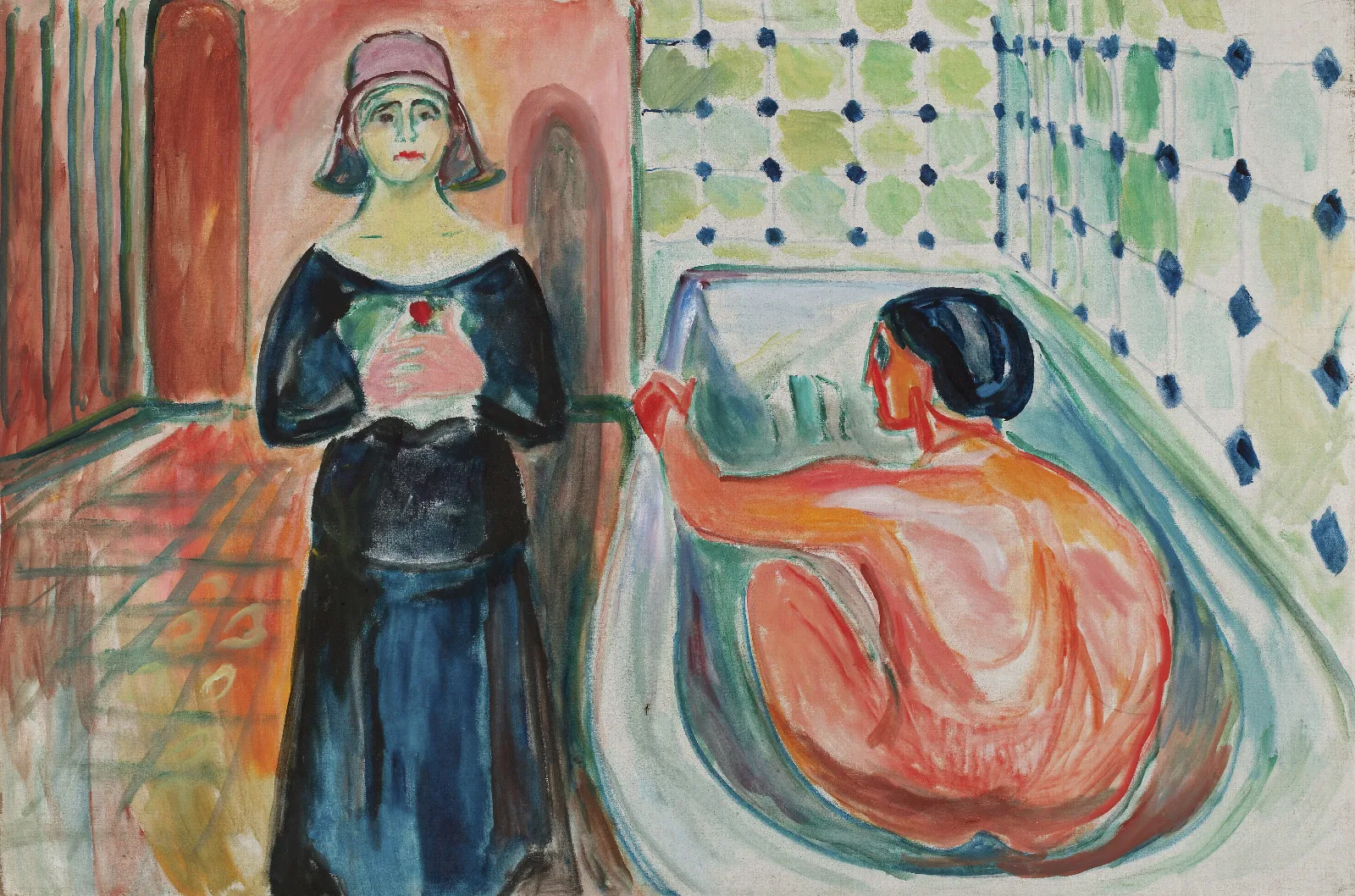 Marat In The Bath And Charlotte Corday Wall Art by Edvard Munch - Canvas Print