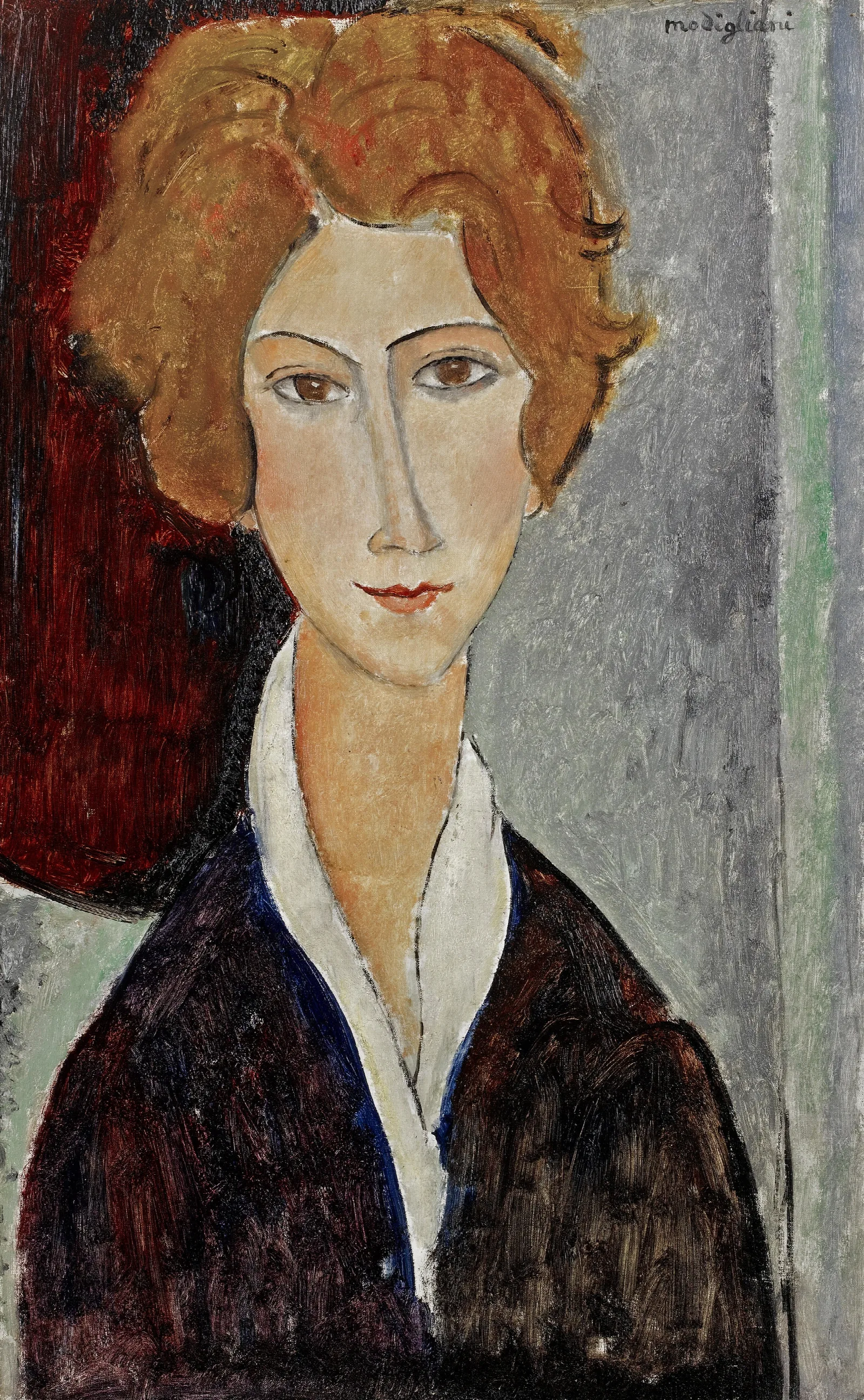 Portrait De Femme 5 Wall Art by Amedeo Modigliani - Canvas Print