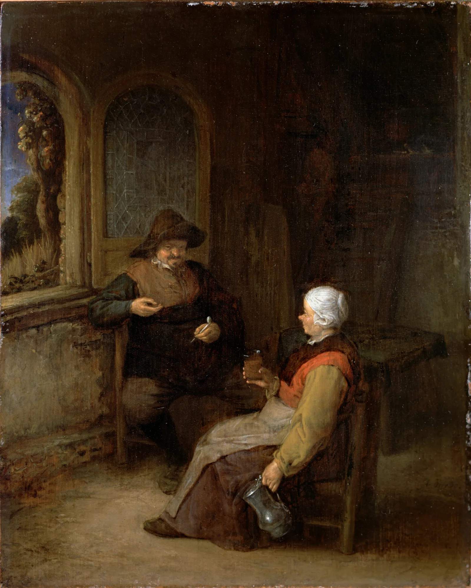 Interior Of A Cottage Wall Art by Adriaen van Ostade - Canvas Print