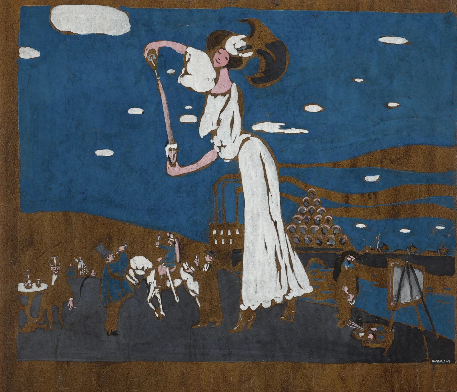 Sketch For A Poster For A French Brewery 2 by Wassily Kandinsky - Canvas Print
