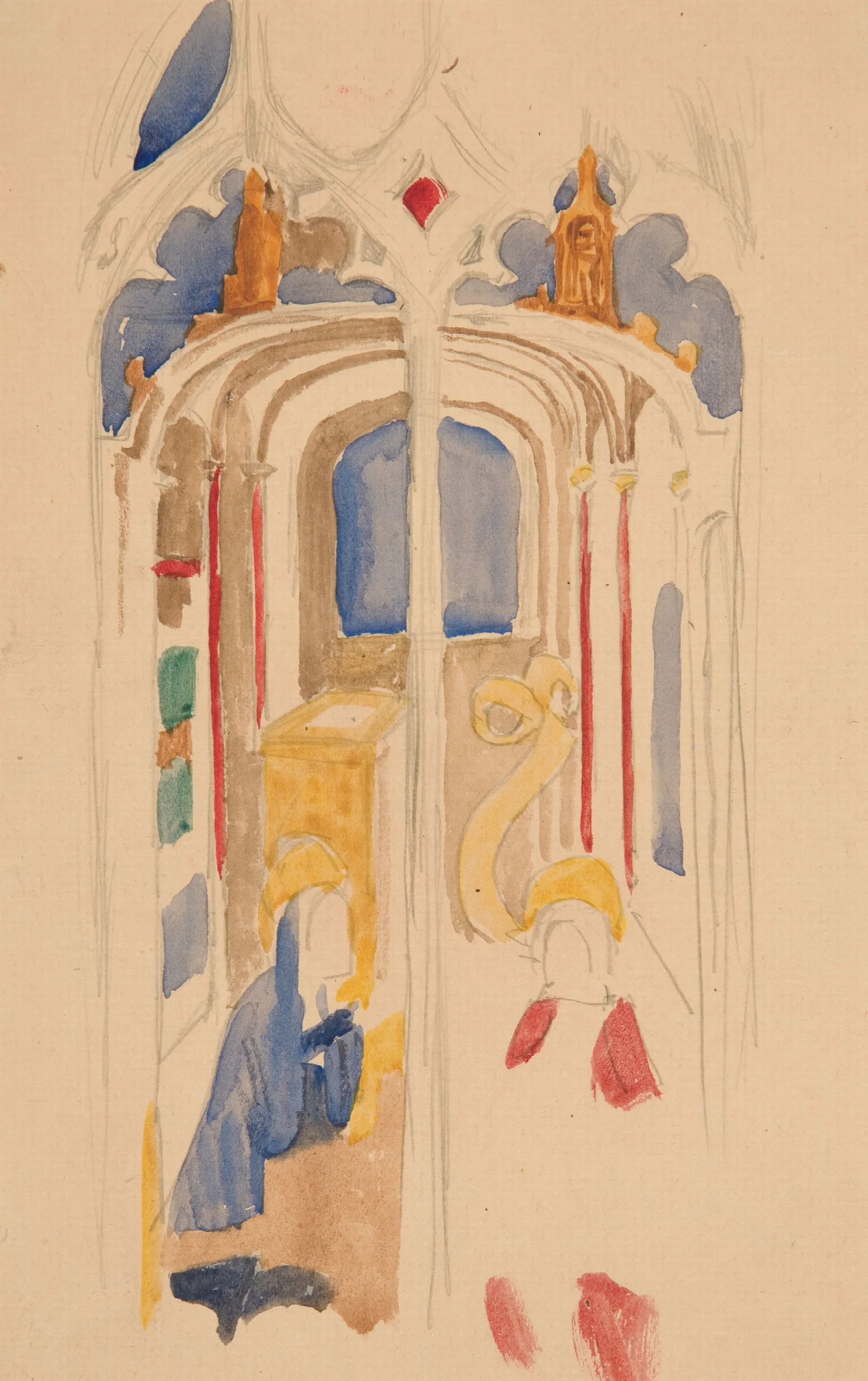 Study Of The Annunciation Wall Art by Edwin Austin Abbey - Canvas Print