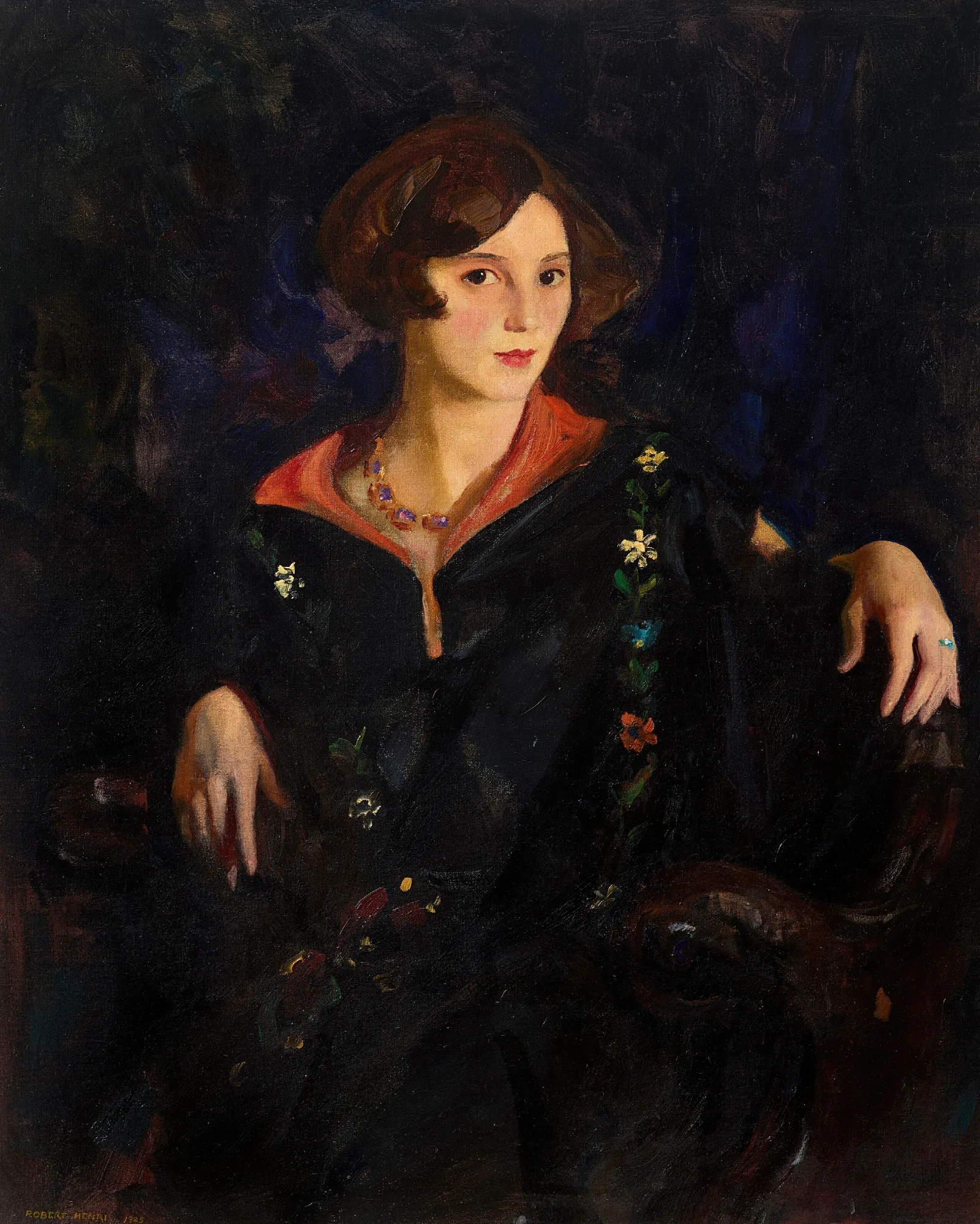 Portrait Of Miss Louise Getz Wall Art by Robert Henri - Canvas Print
