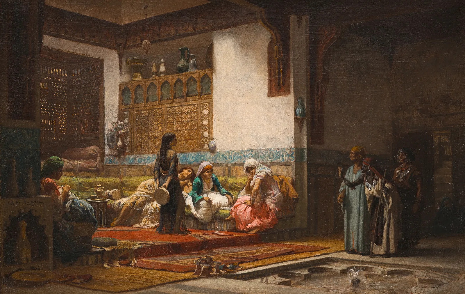 Moorish Interior Wall Art by Frederick Arthur Bridgman - Canvas Print