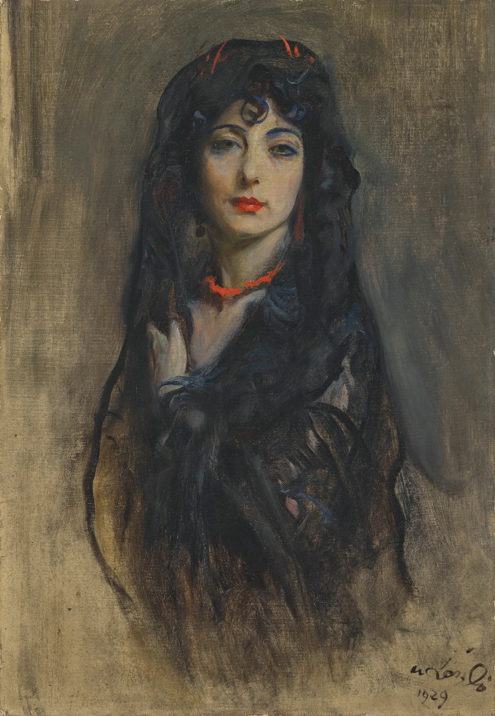 Tina Meller Nee Agustina Marques Lopez Wife Of Manuel De Izarduy Wall Art by Philip Alexius de László - Canvas Print