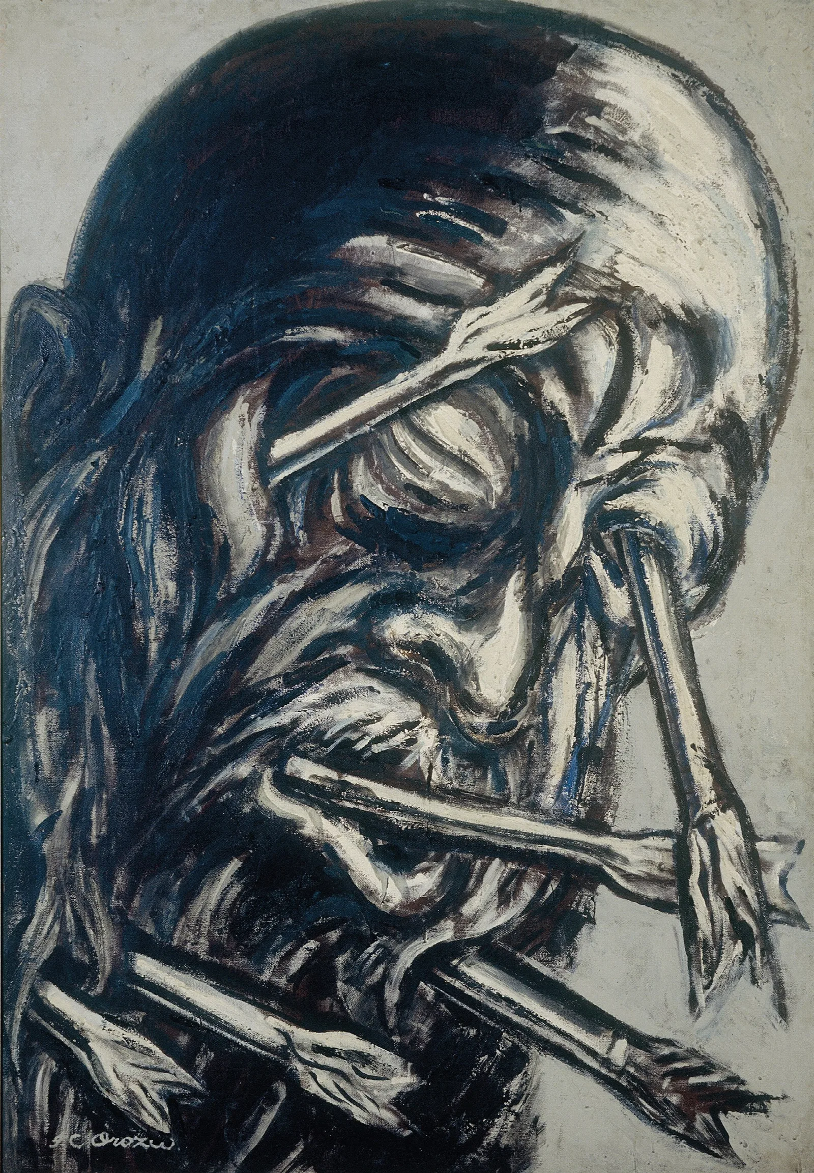 Head Pierced With Arrows From The Los Teules Series Wall Art by José Clemente Orozco - Canvas Print