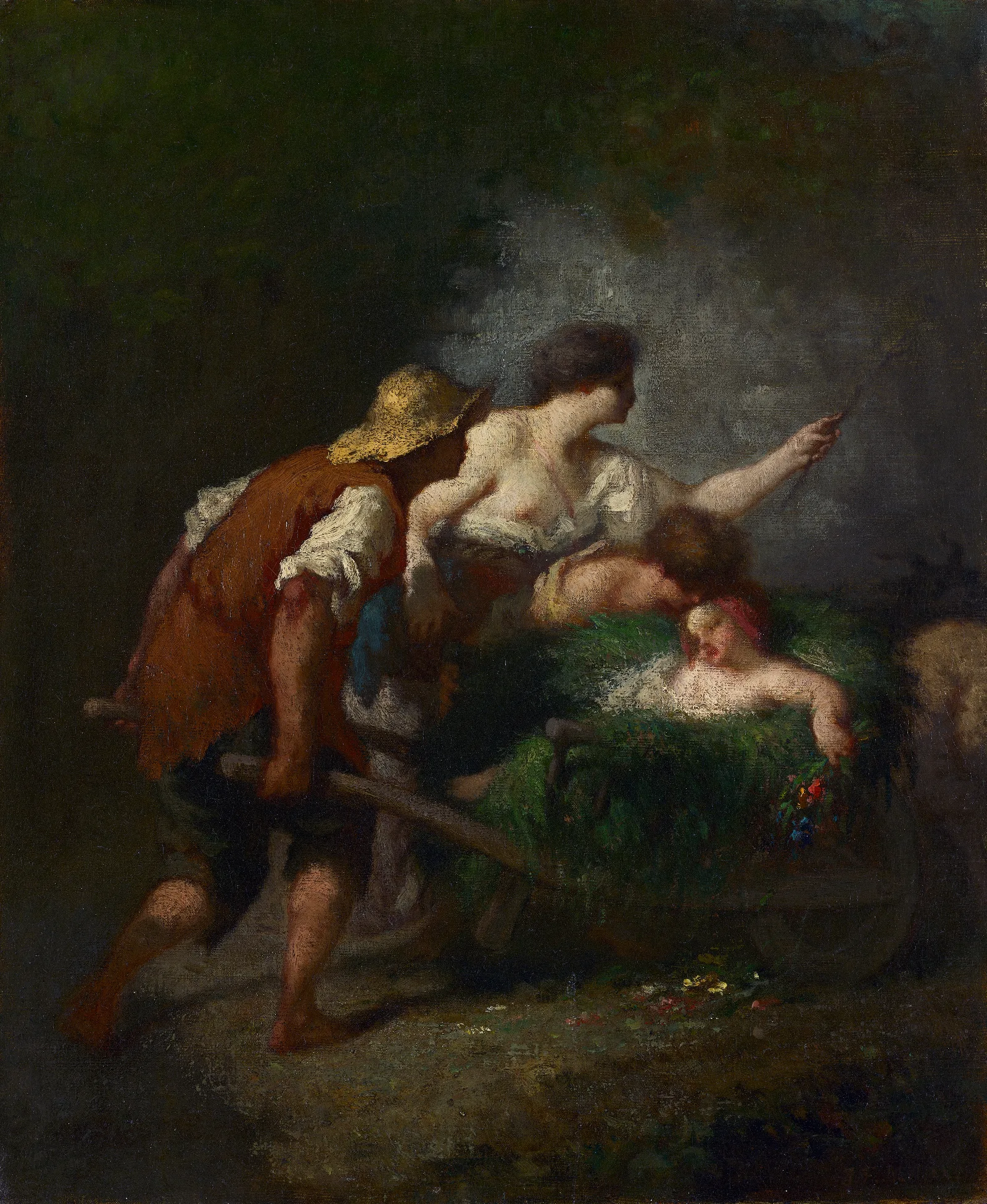 Return From The Fields Wall Art by Jean-François Millet - Canvas Print