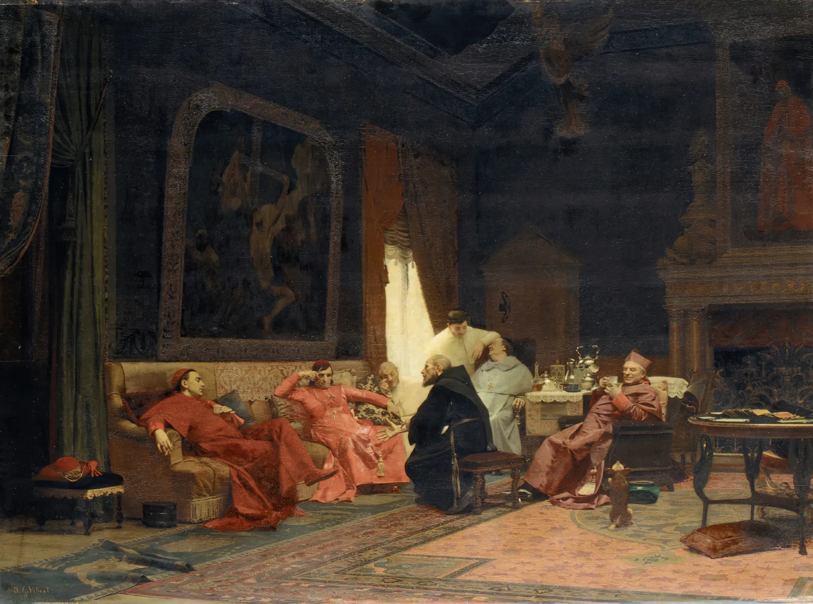 The Missionarys Adventures Wall Art by Jehan Georges Vibert - Canvas Print