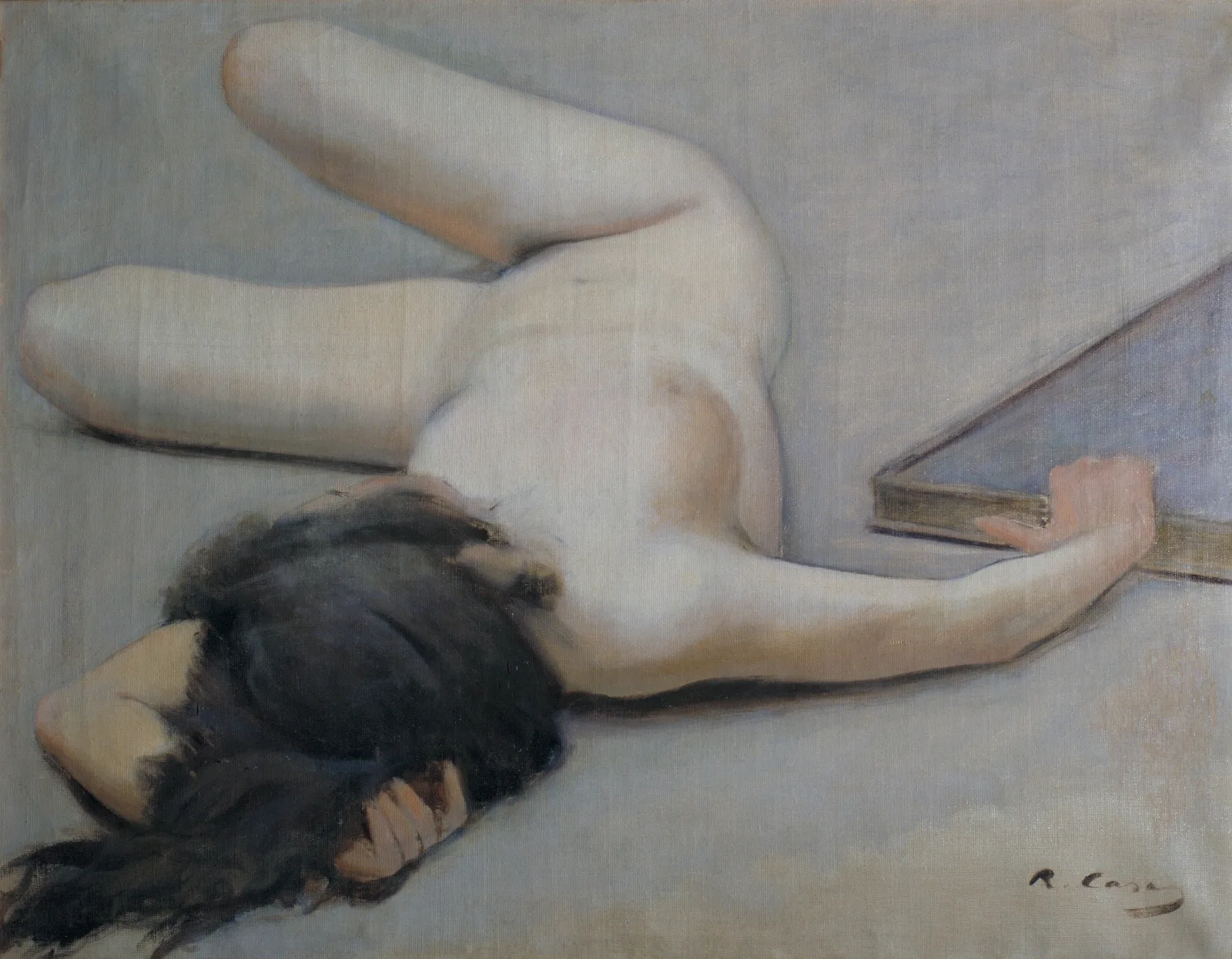 Female Nude 4 Wall Art by Ramón Casas - Canvas Print