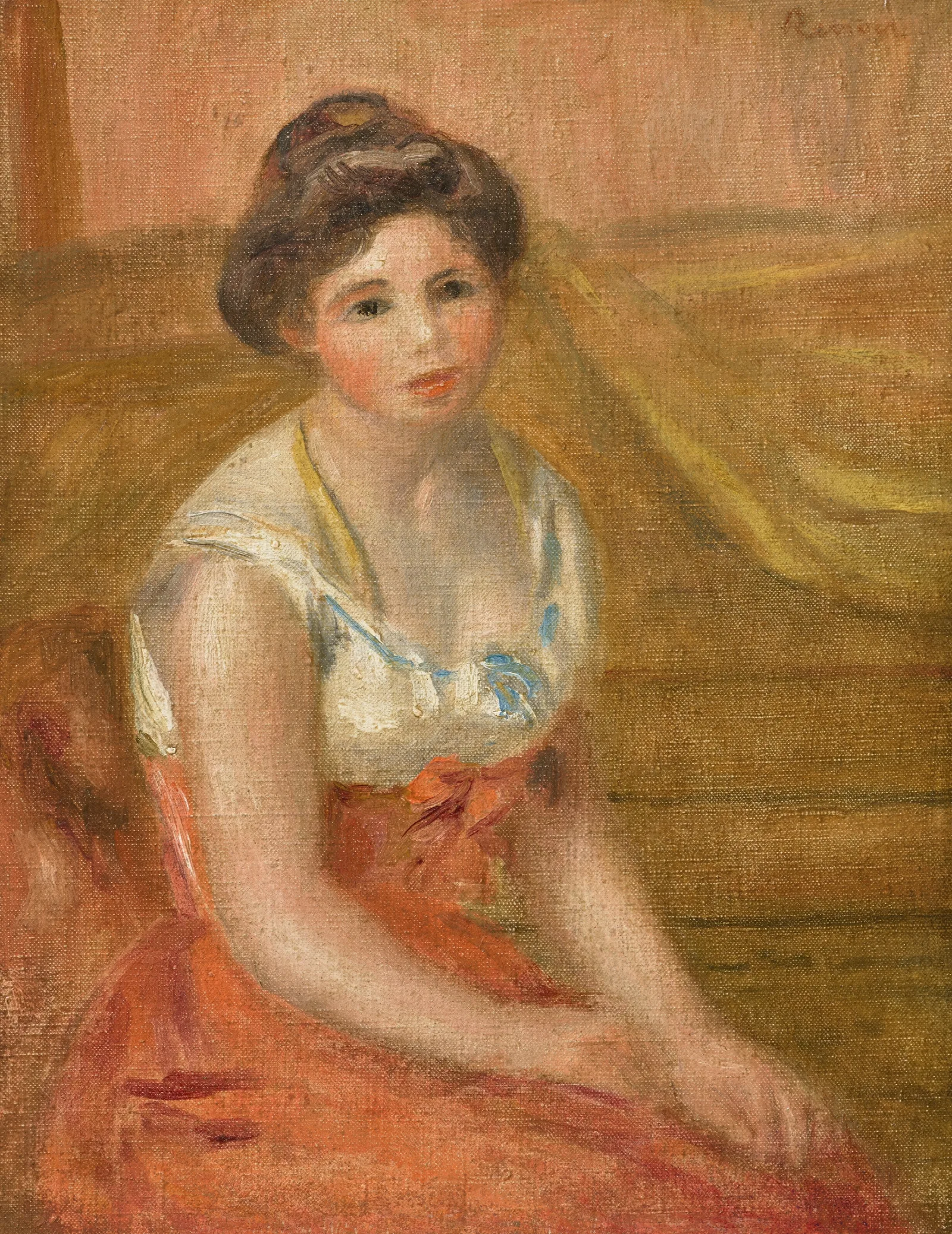 Femme Assise 5 Wall Art by Pierre-Auguste Renoir - Canvas Print