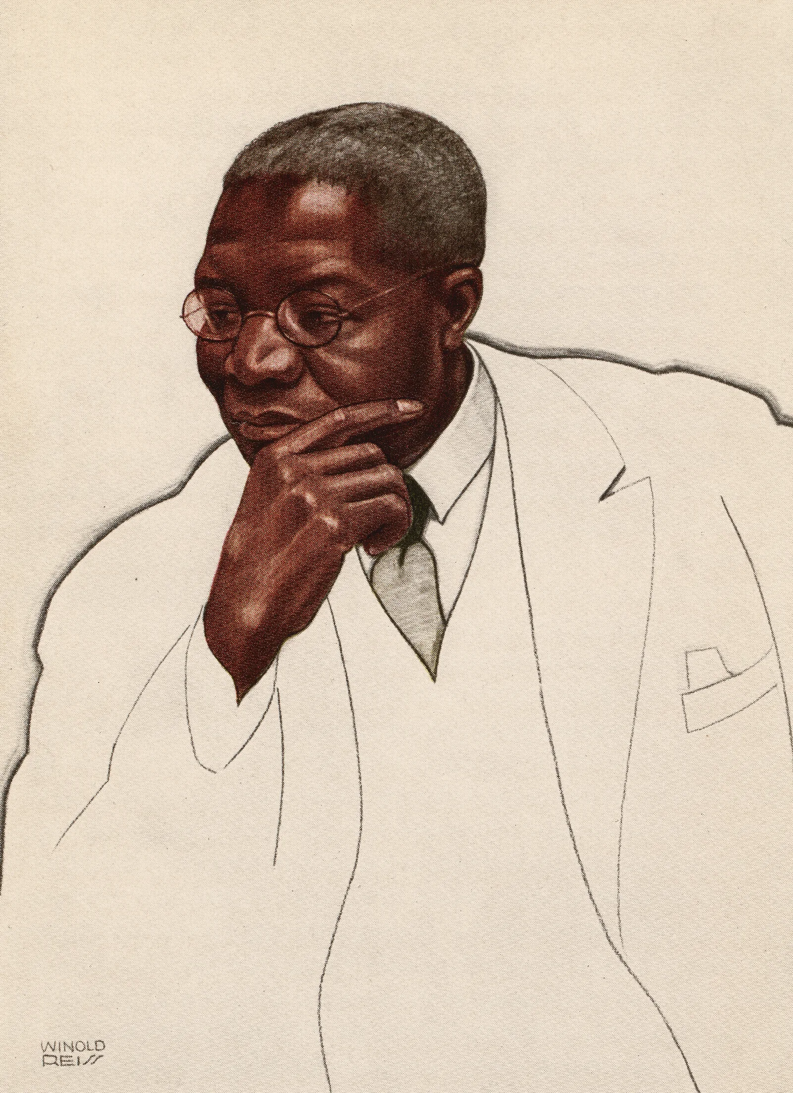 Robert Russa Moton Wall Art by Winold Reiss - Canvas Print