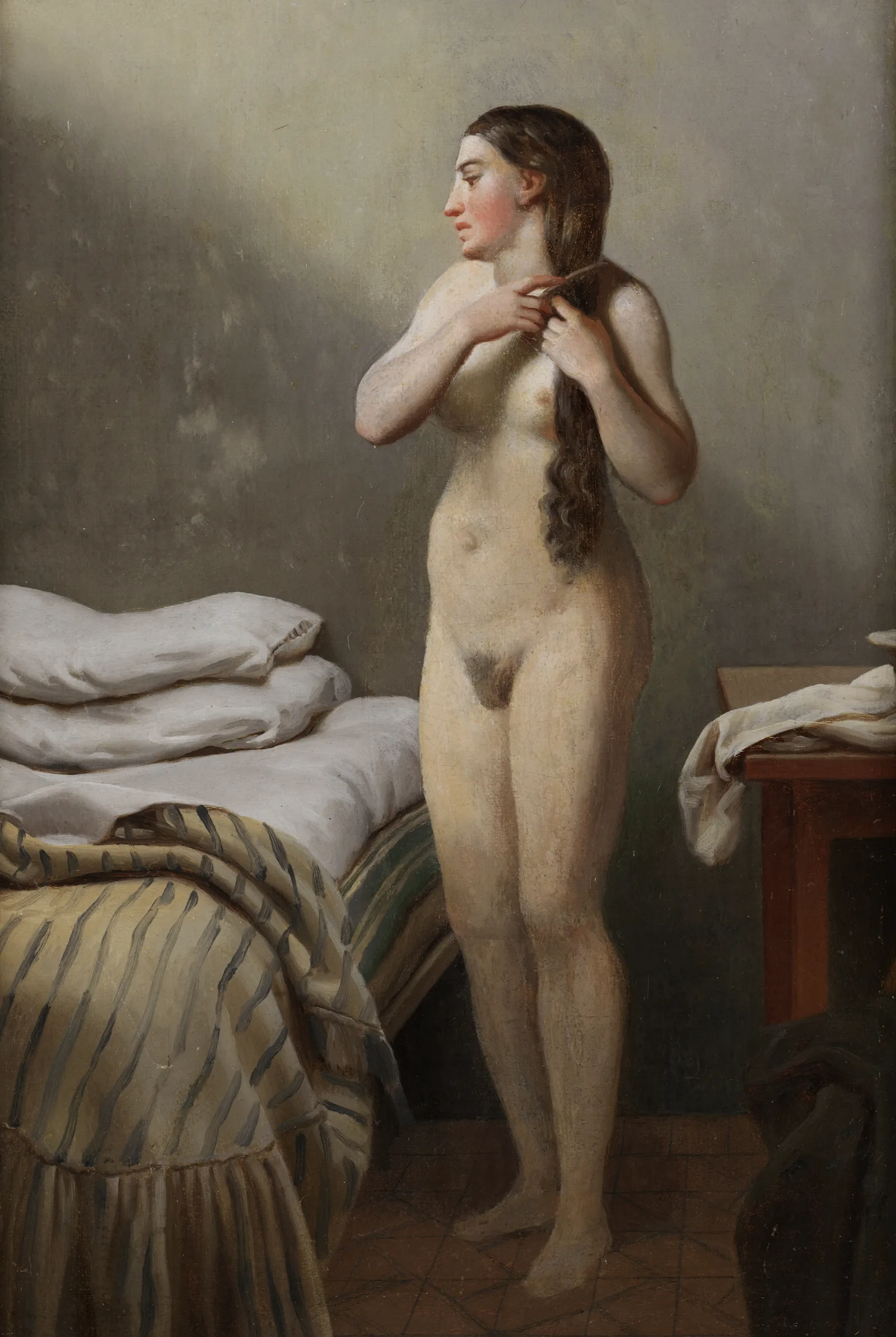 Study Of A Model 2 Wall Art by Christoffer Wilhelm Eckersberg - Canvas Print