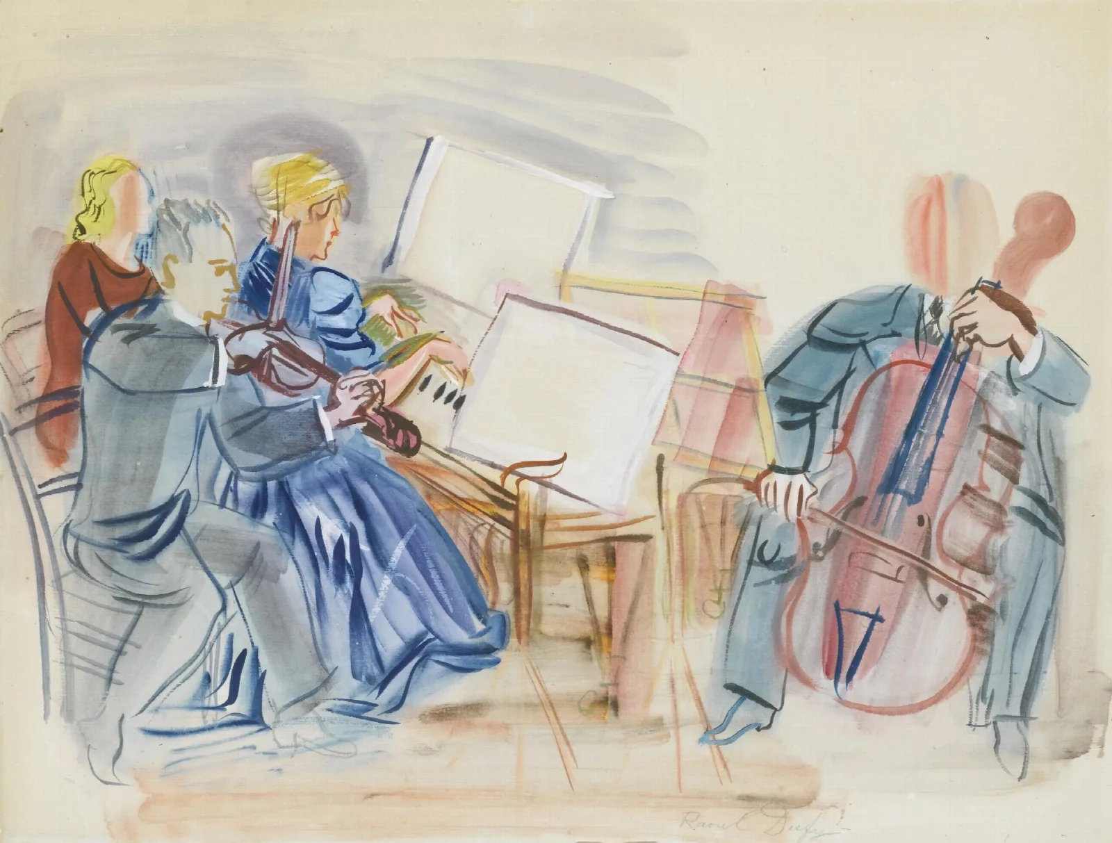 Le Trio Casals Wall Art by Raoul Dufy - Canvas Print