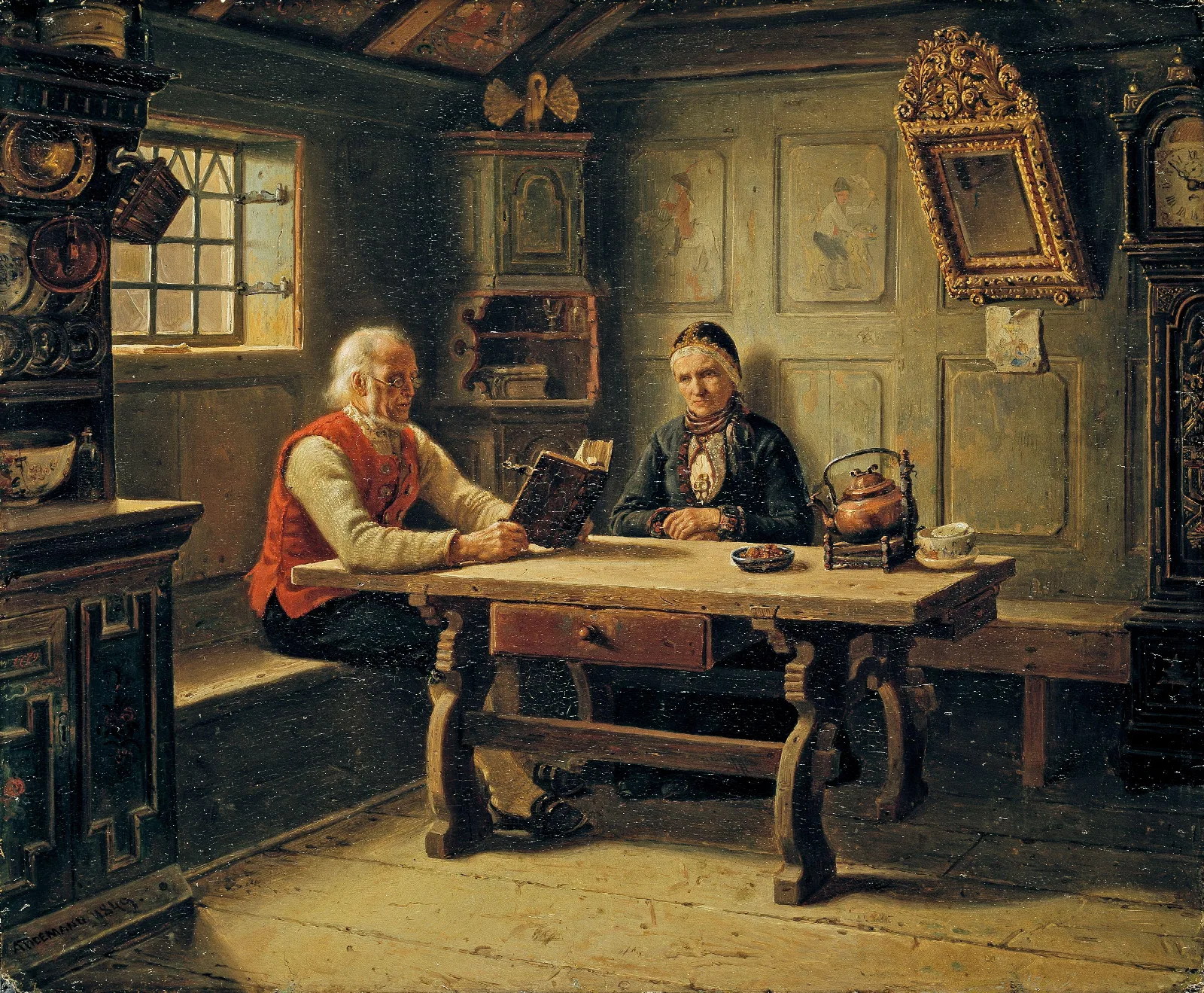 Old Age Solitude Wall Art by Adolph Tidemand - Canvas Print