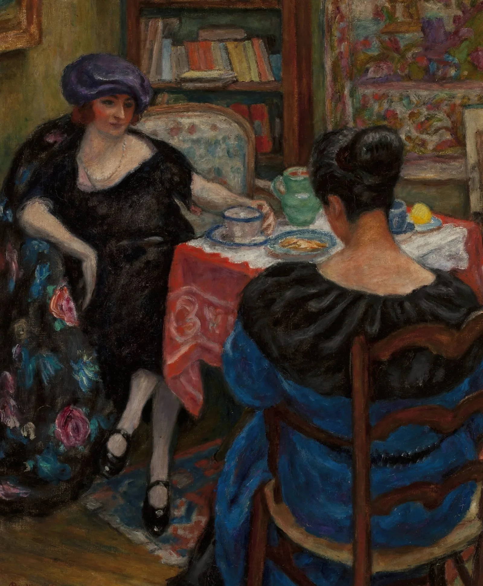 Cup Of Tea Visit Wall Art by Józef Pankiewicz - Canvas Print