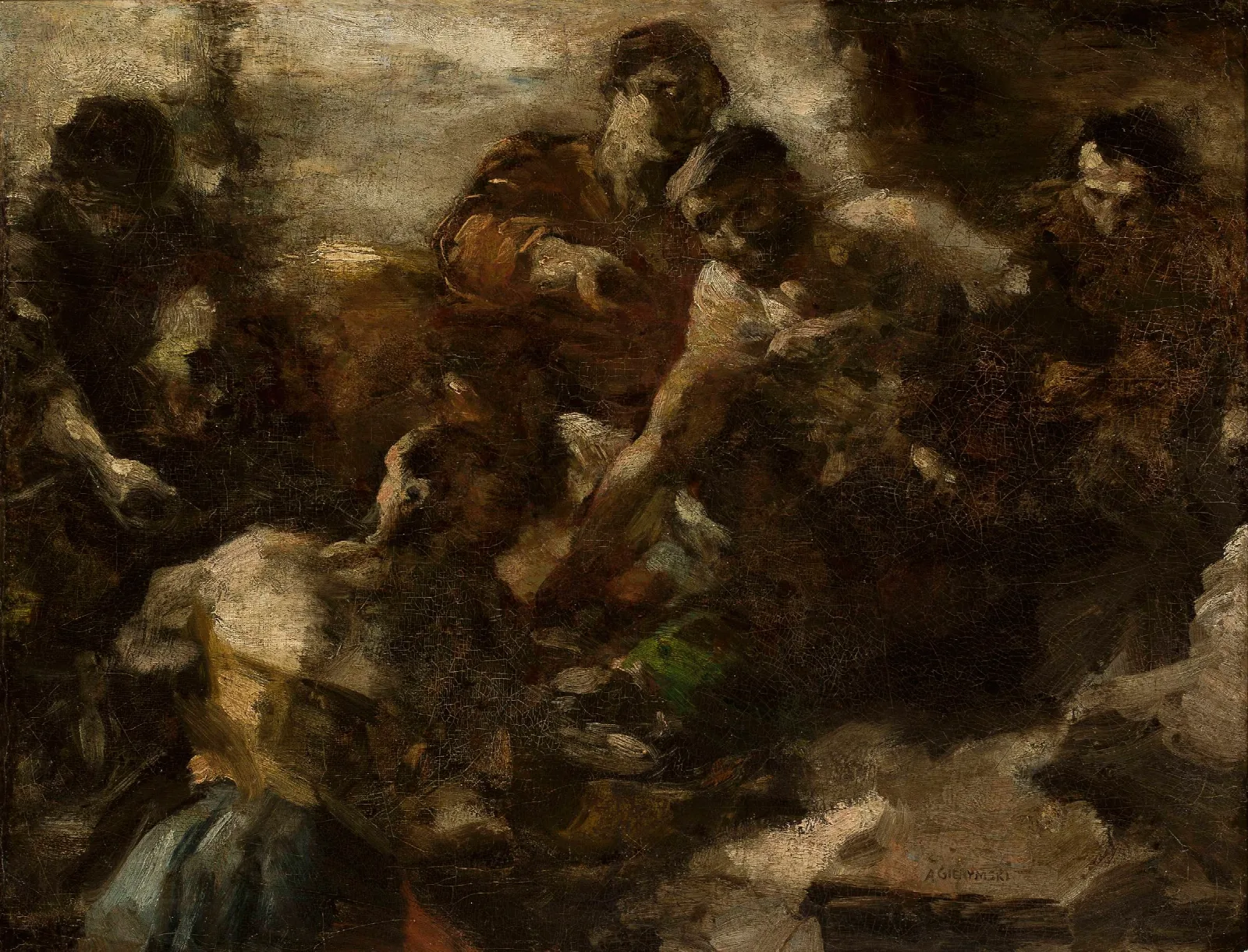 Tavern In Rome Sketch Wall Art by Aleksander Gierymski - Canvas Print