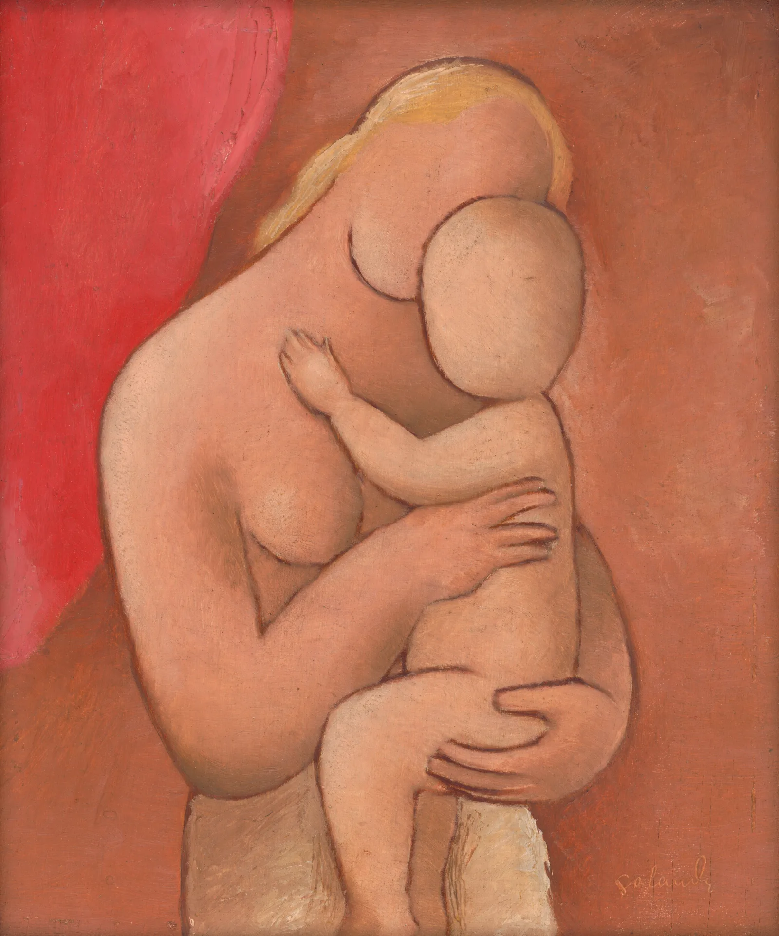 Mother With Child Wall Art by Mikuláš Galanda - Canvas Print
