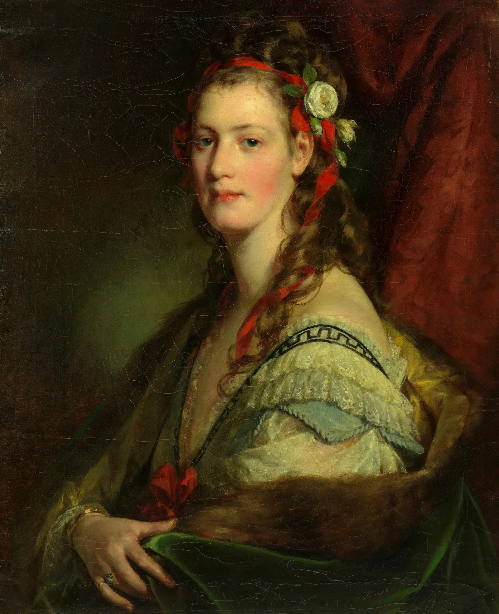 Marie Paterno Geb Nemetschke Spater Amerling Bzw Hoyos 4 Frau Des Kunstlers Wall Art by Friedrich von Amerling - Canvas Print