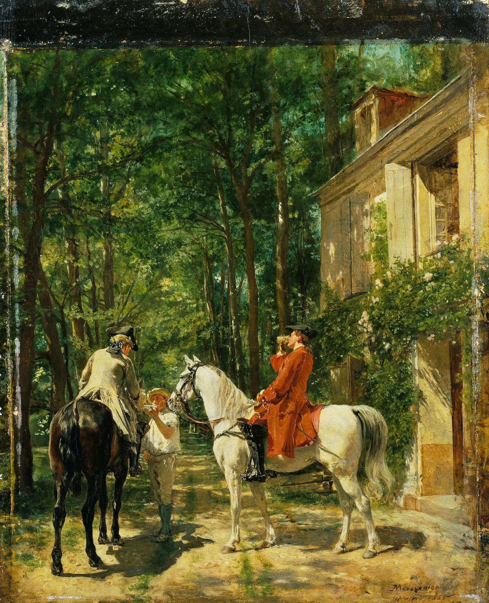 The Roadside Inn Wall Art by Ernest Meissonier - Canvas Print