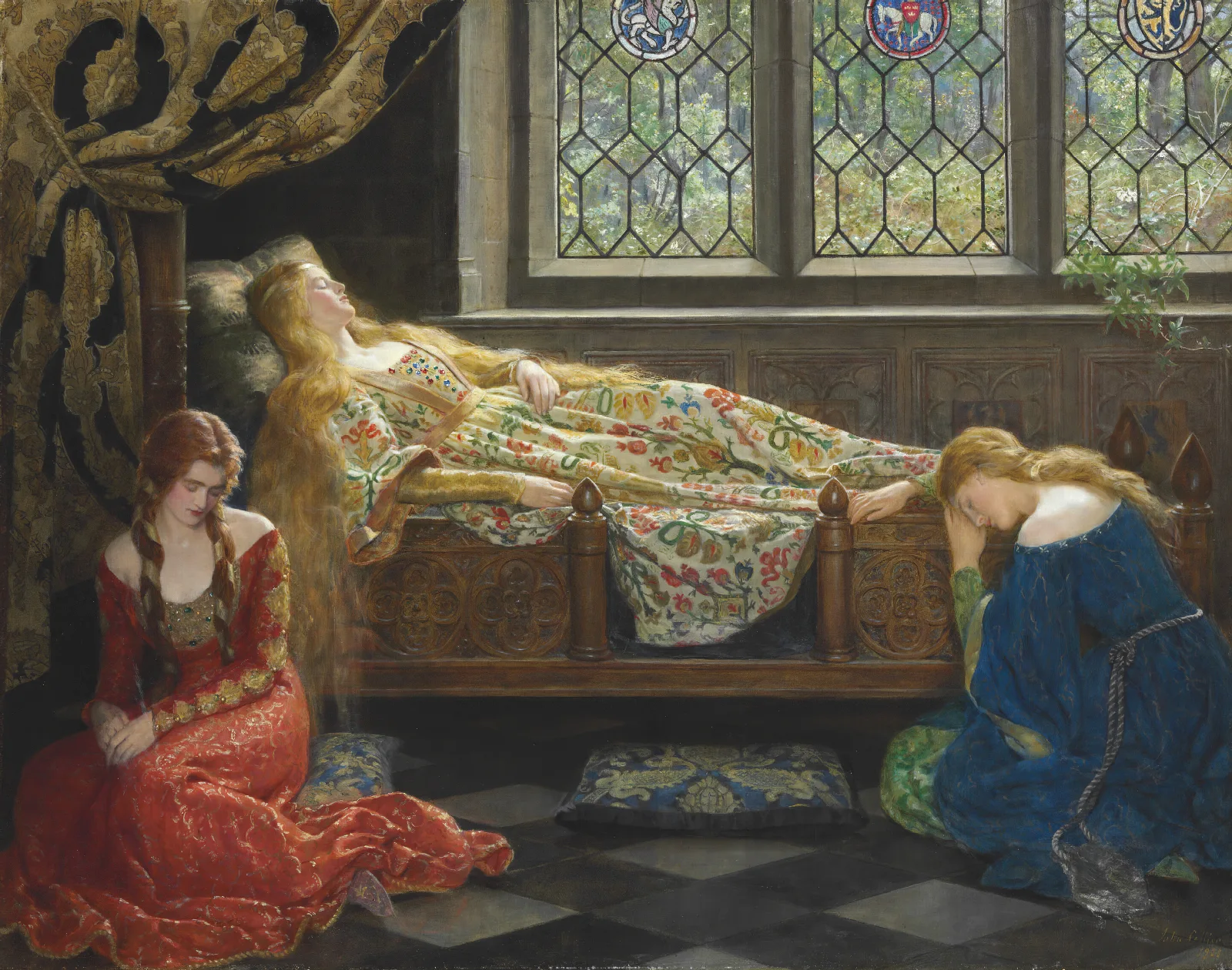 The Sleeping Beauty 3 Wall Art by John Collier - Canvas Print
