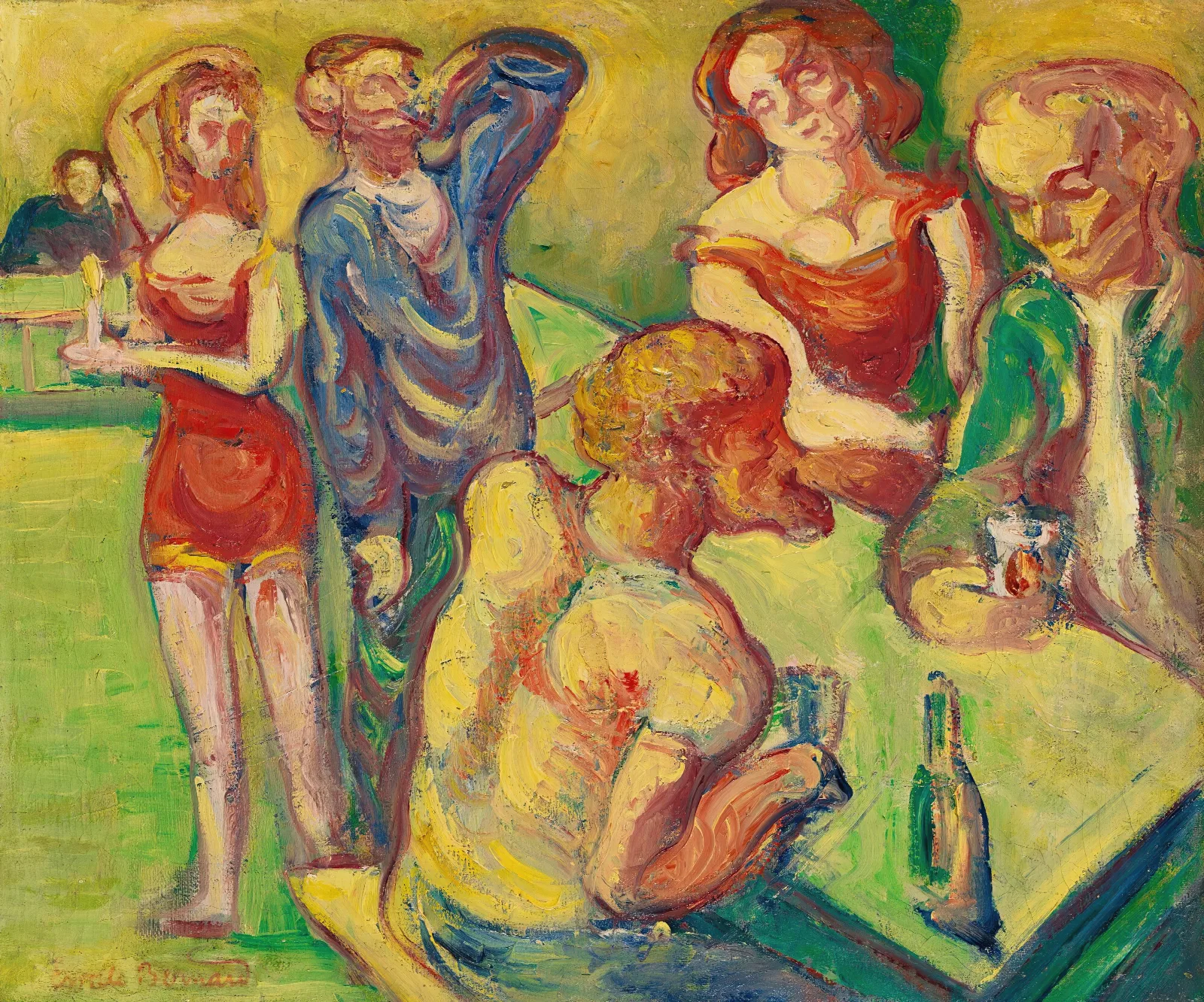 Au Cabaret Wall Art by Emile Bernard - Canvas Print