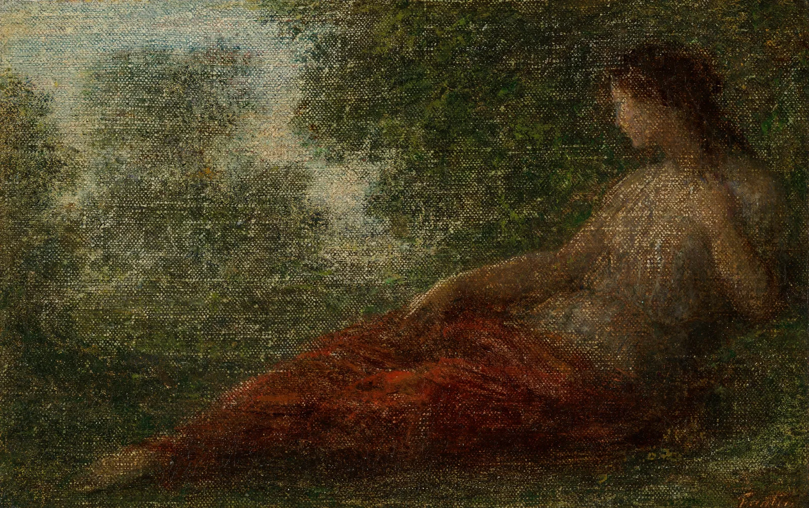 Femme Dans Un Paysag Wall Art by Henri Fantin-Latour - Canvas Print