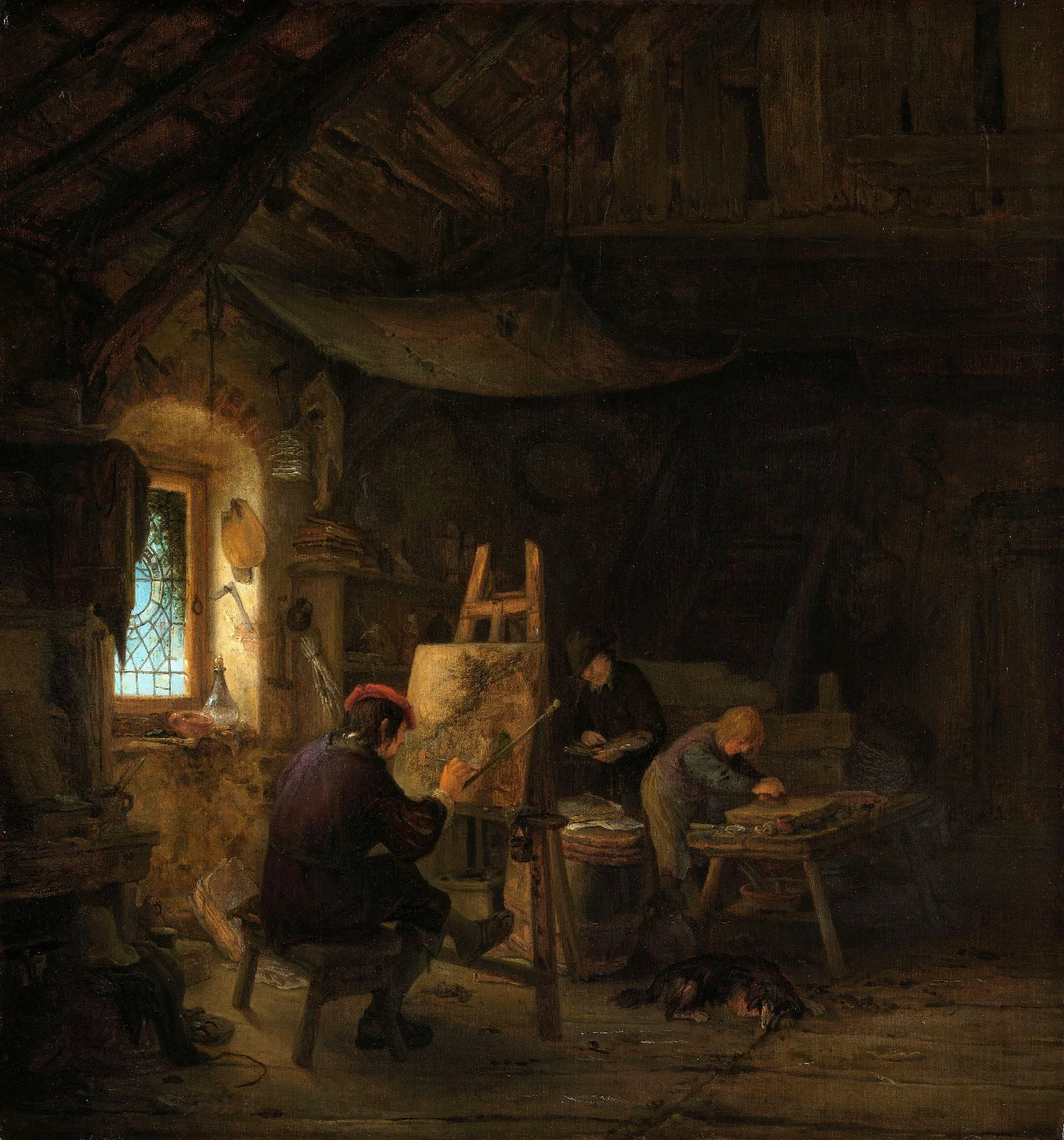 The Painters Studio Wall Art by Adriaen van Ostade - Canvas Print