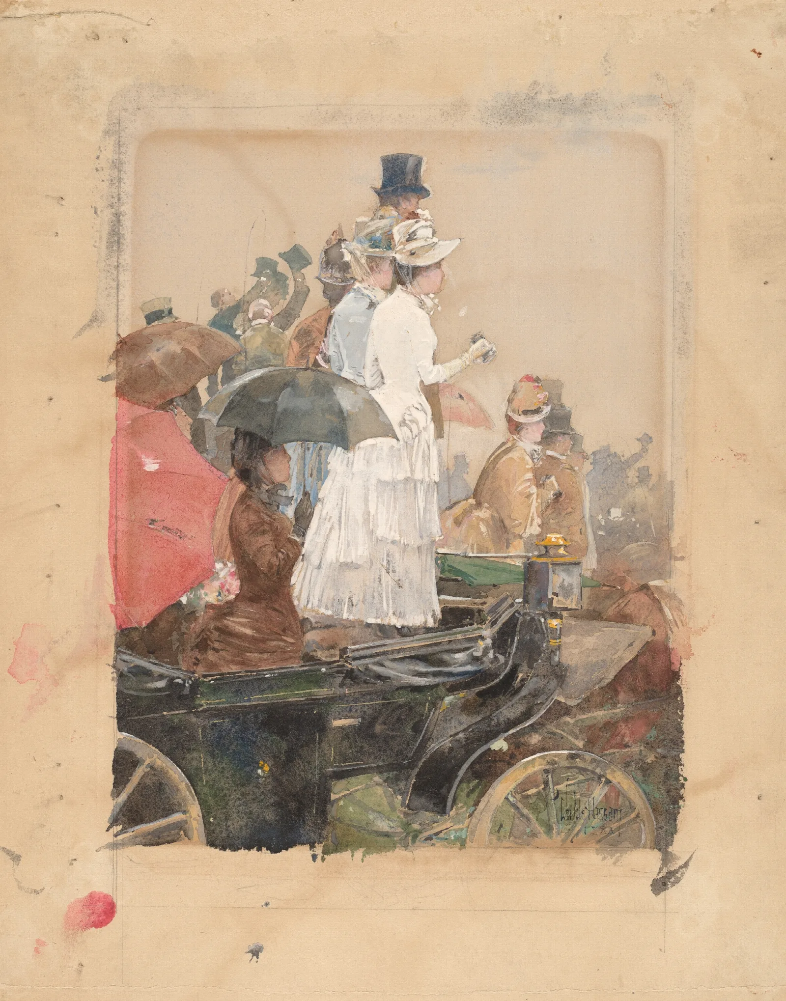 Spectators At The Grand Prix Wall Art by Childe Hassam - Canvas Print