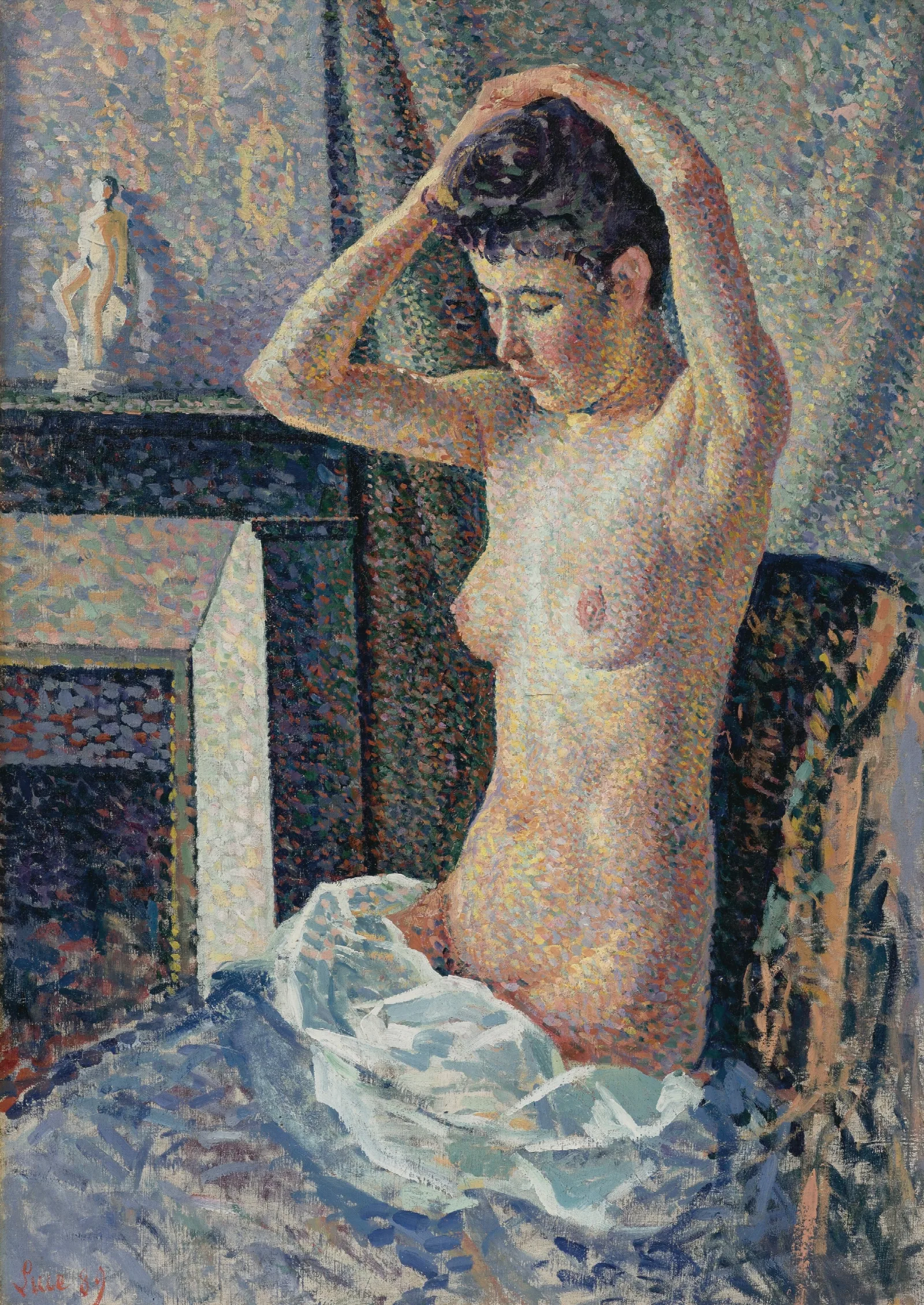 Nu Se Coiffant Wall Art by Maximilien Luce - Canvas Print