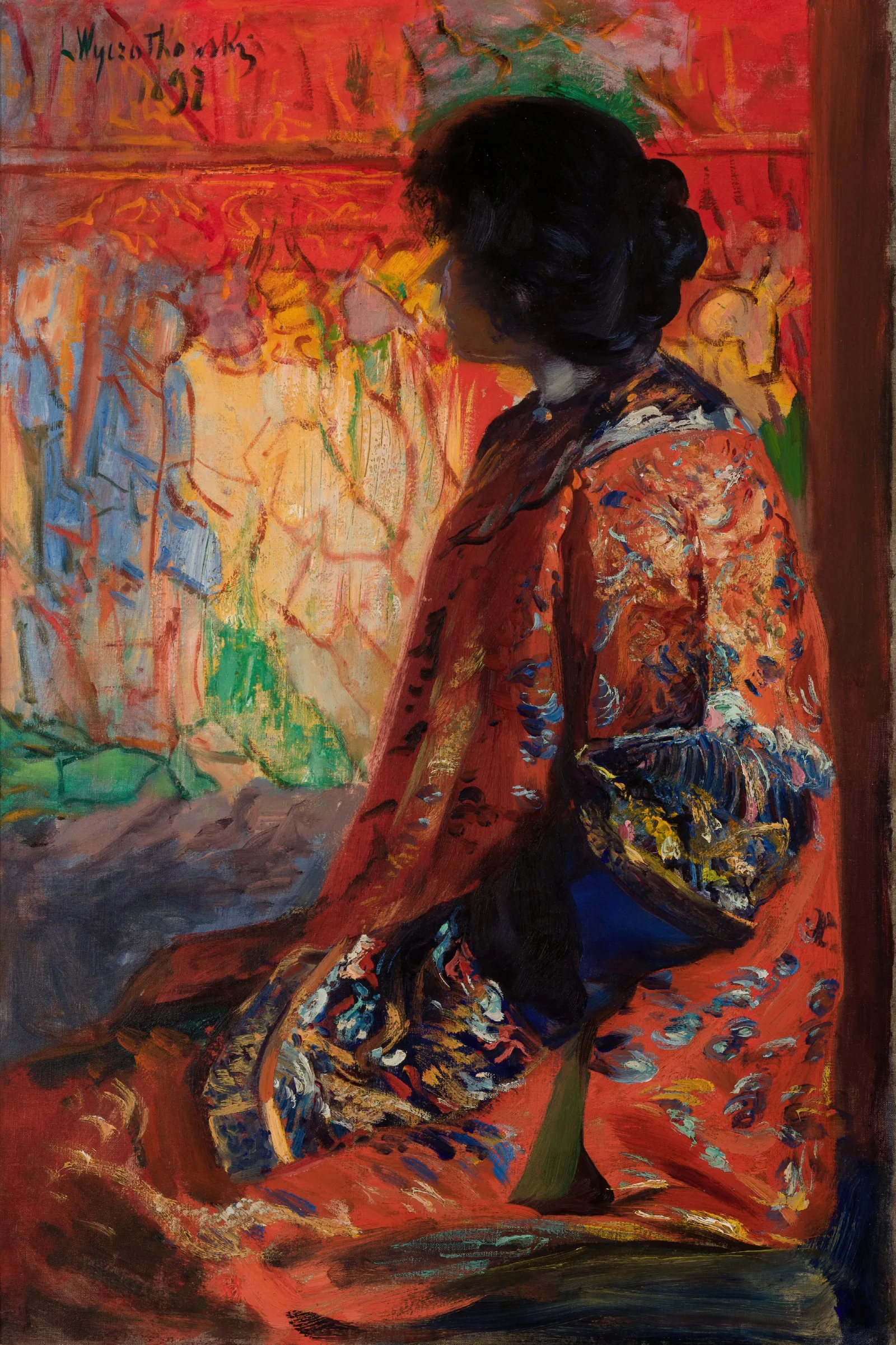 Japanese Woman Wall Art by Leon Wyczółkowski - Canvas Print