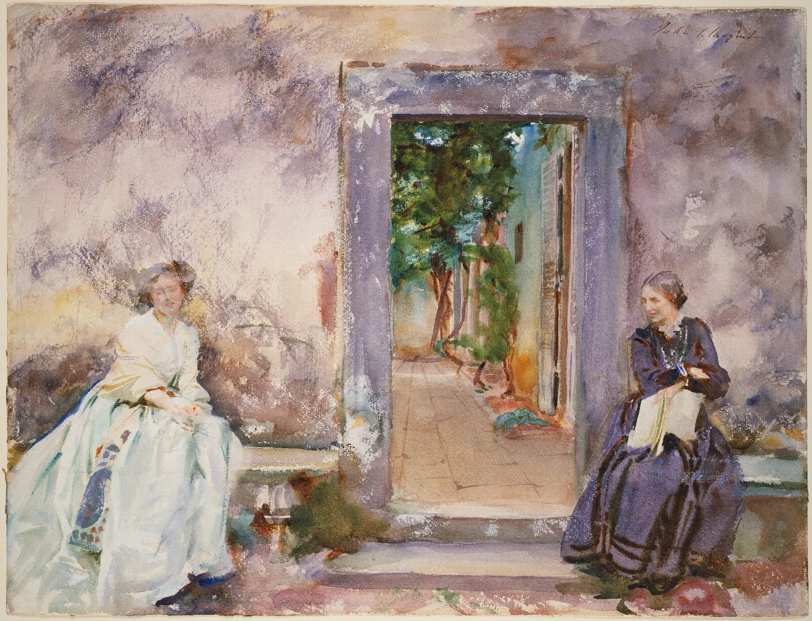 The Garden Wall Wall Art by John Singer Sargent - Canvas Print