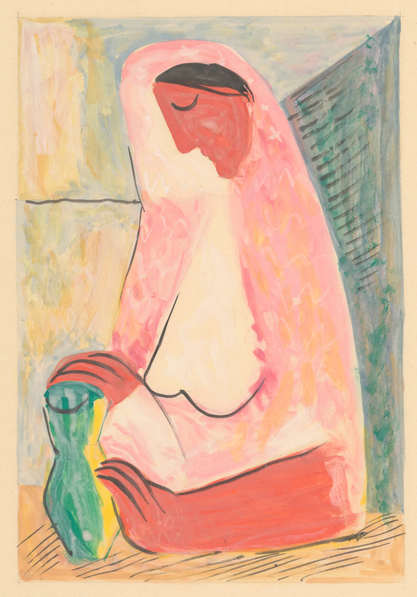 Woman With A Vase Wall Art by Mikuláš Galanda - Canvas Print