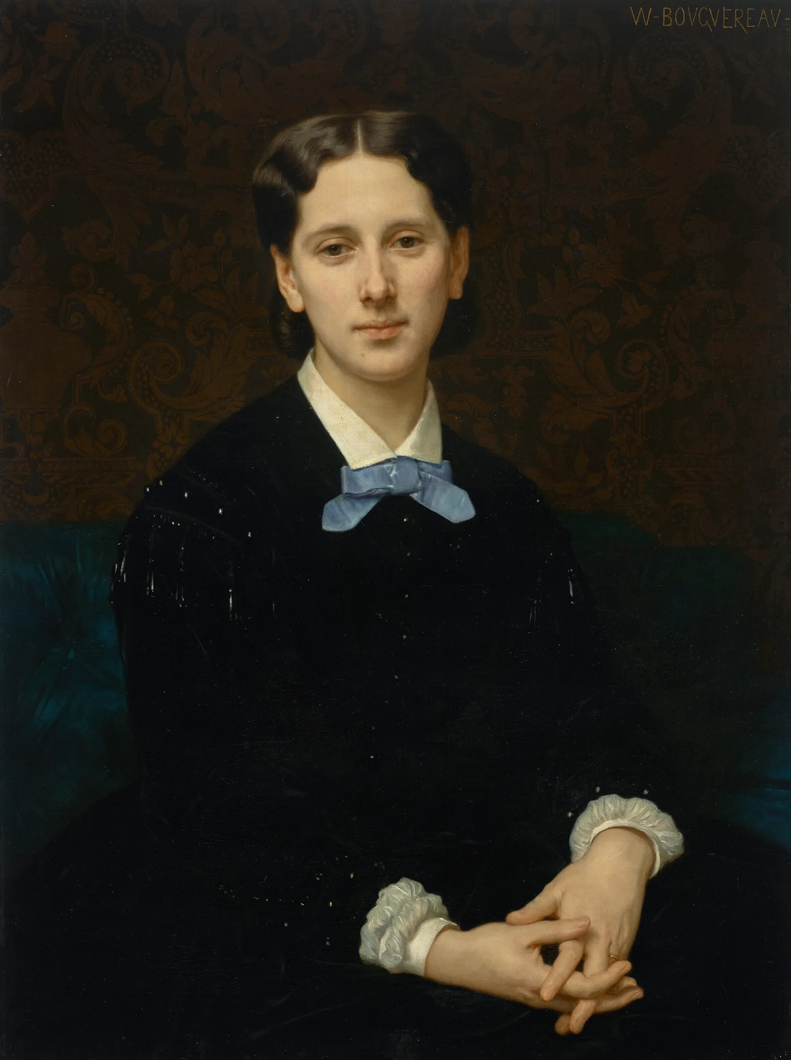 Portrait De Madame Hoskier Wall Art by William Bouguereau - Canvas Print