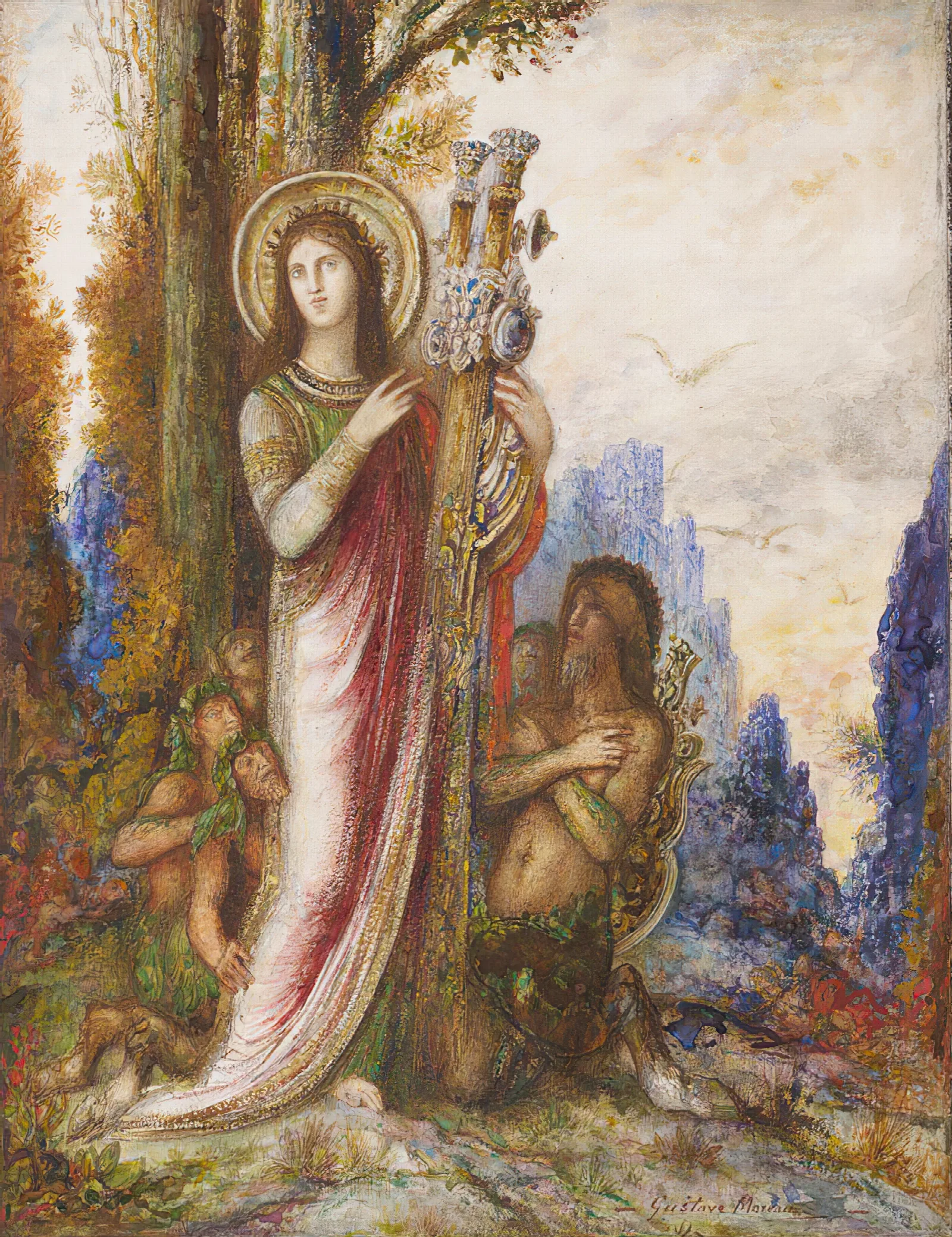 Poet And Satyrs Wall Art by Gustave Moreau - Canvas Print