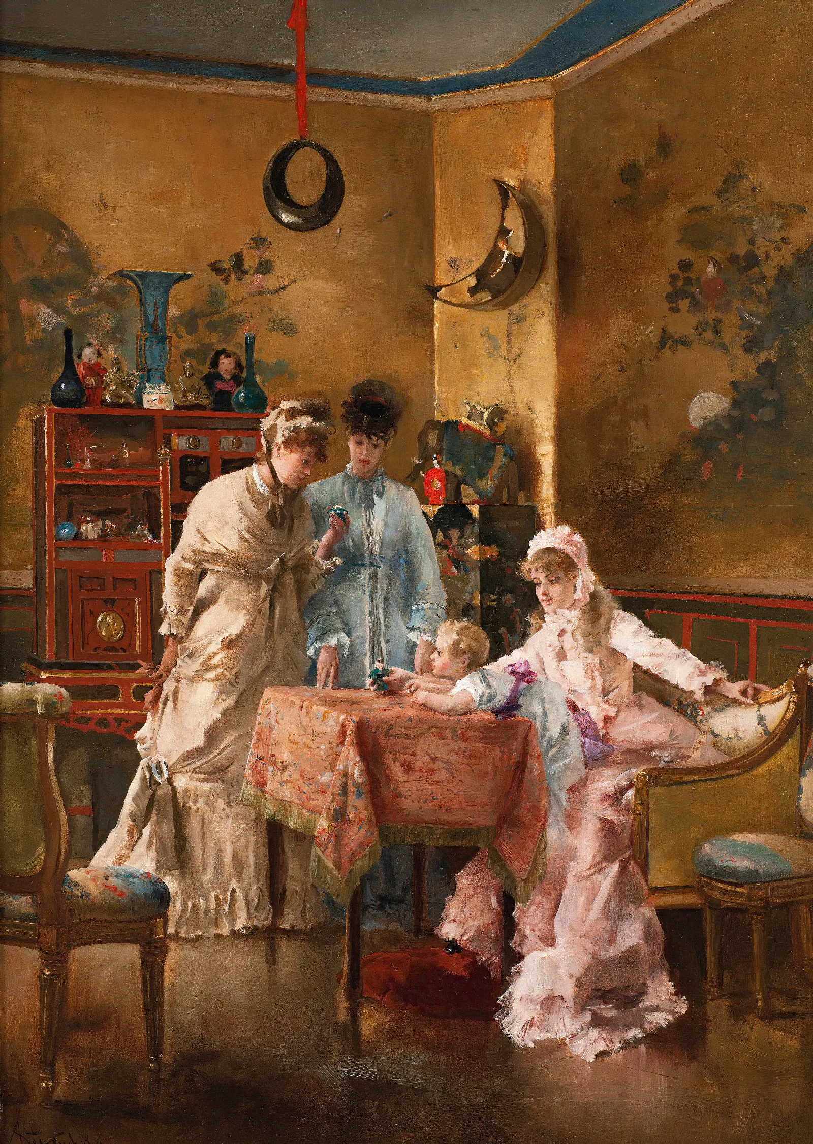 Les Visiteuses Wall Art by Alfred Stevens - Canvas Print